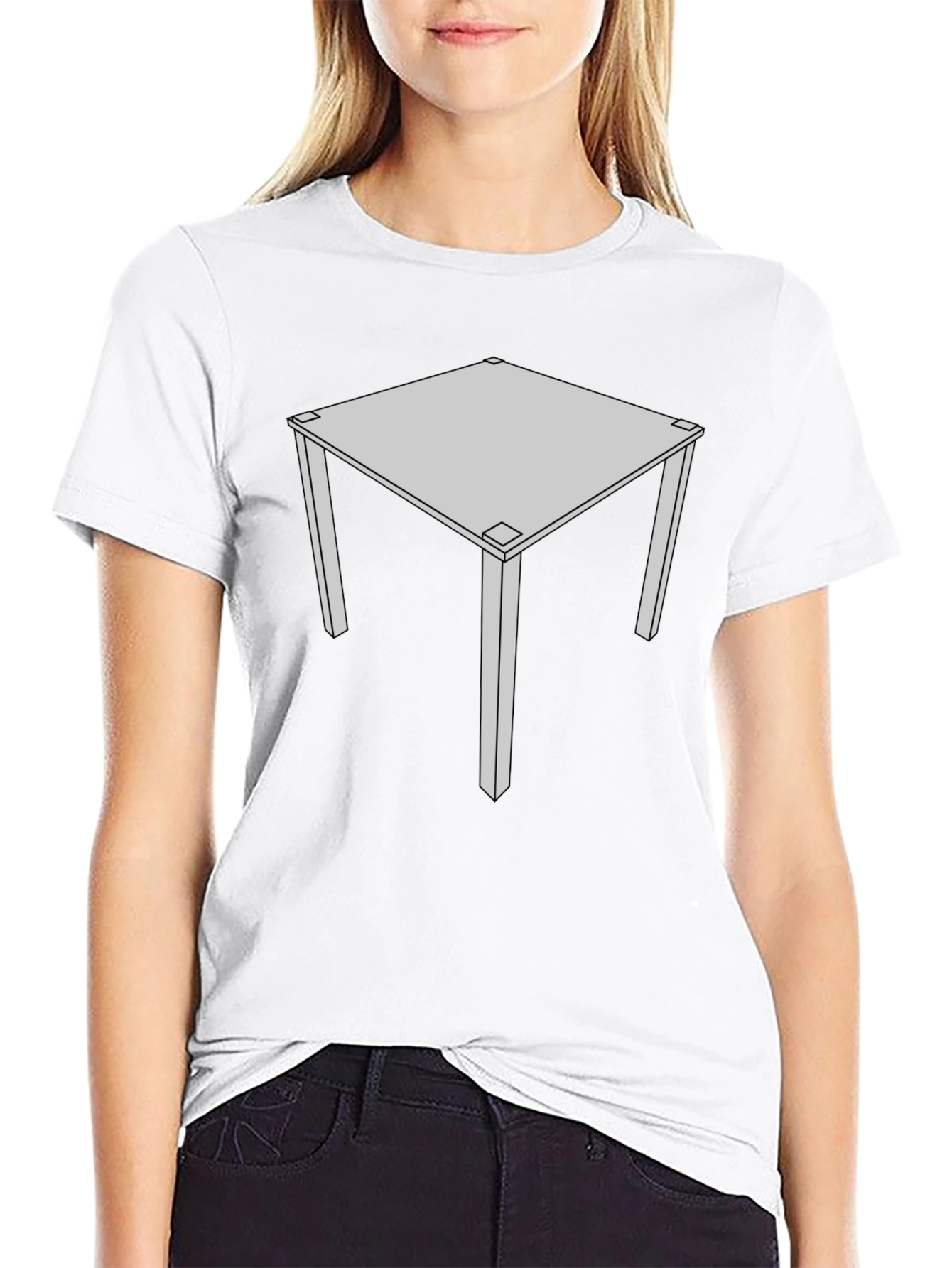 Geometric Table Print Black T-Shirt