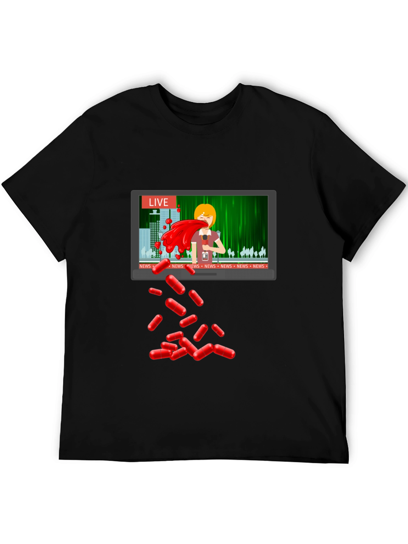 Pill Fallout News T-Shirt - Unique Design