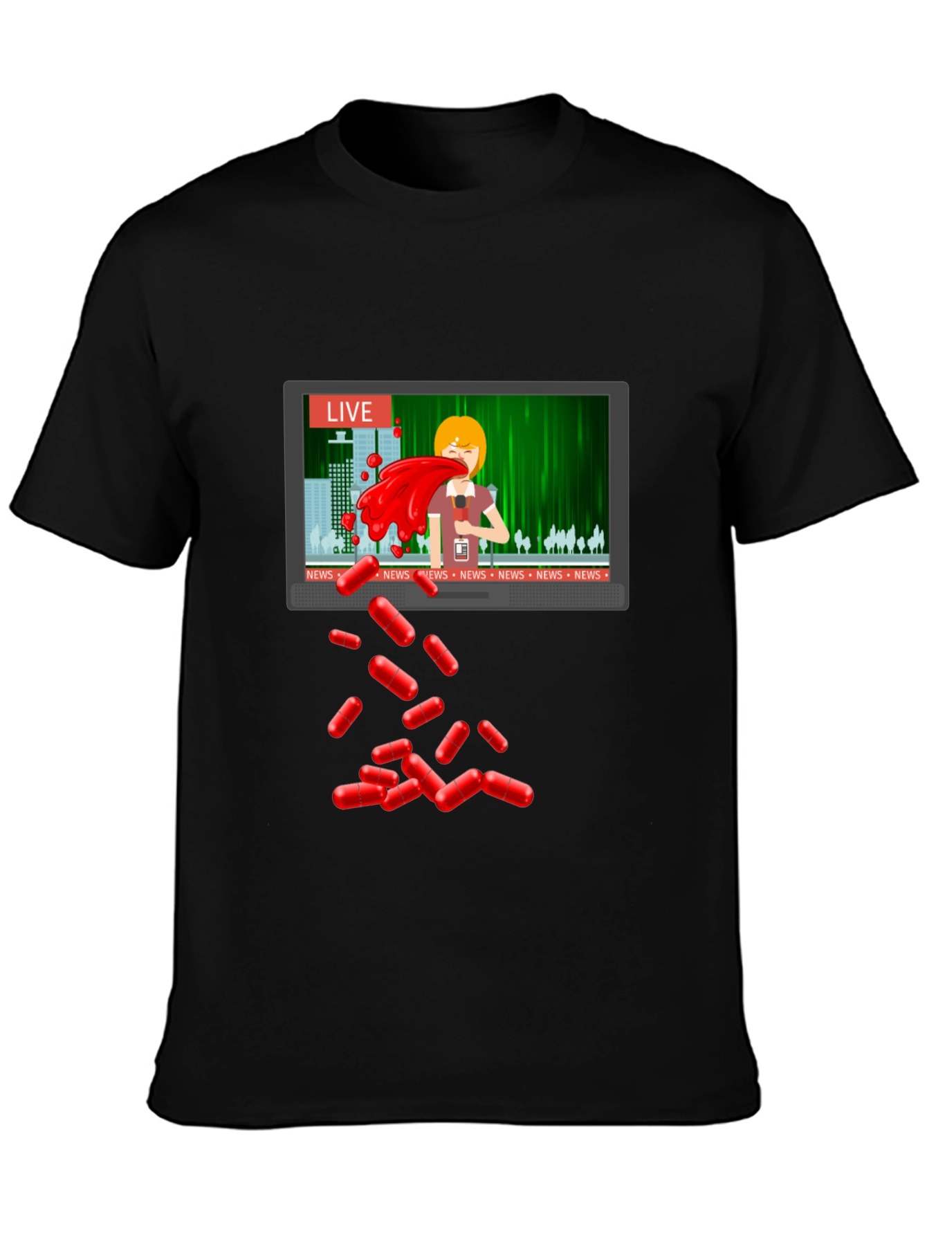 Pill Fallout News T-Shirt - Unique Design