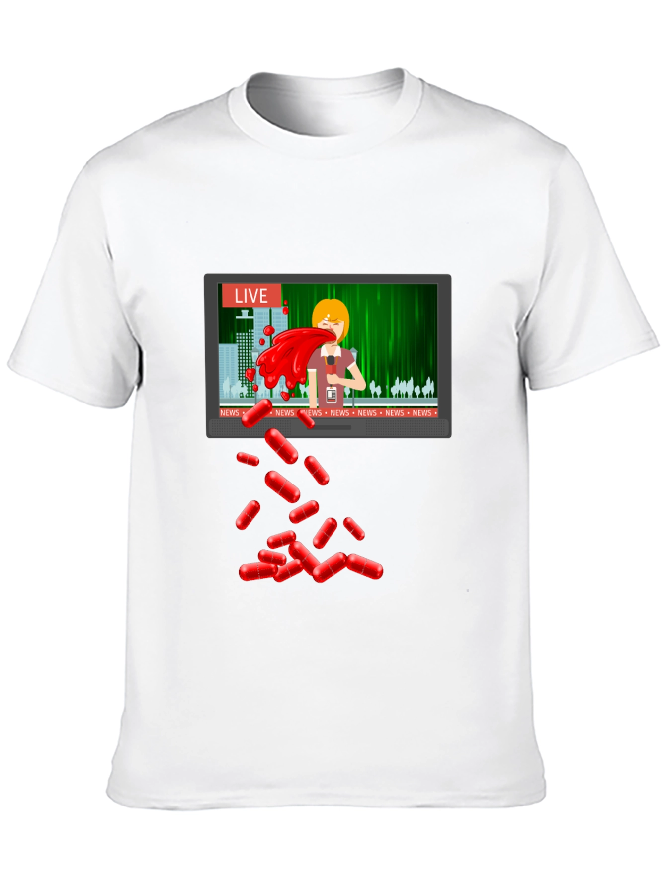 Pill Fallout News T-Shirt - Unique Design