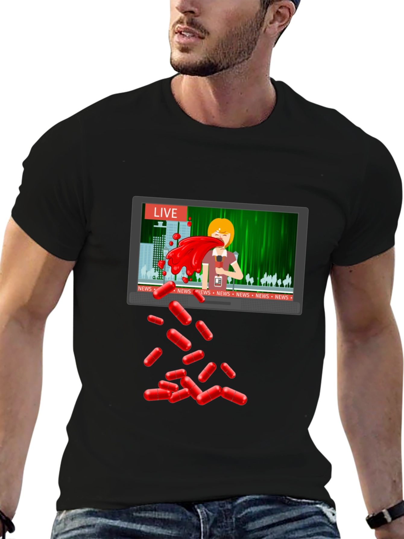 Pill Fallout News T-Shirt - Unique Design