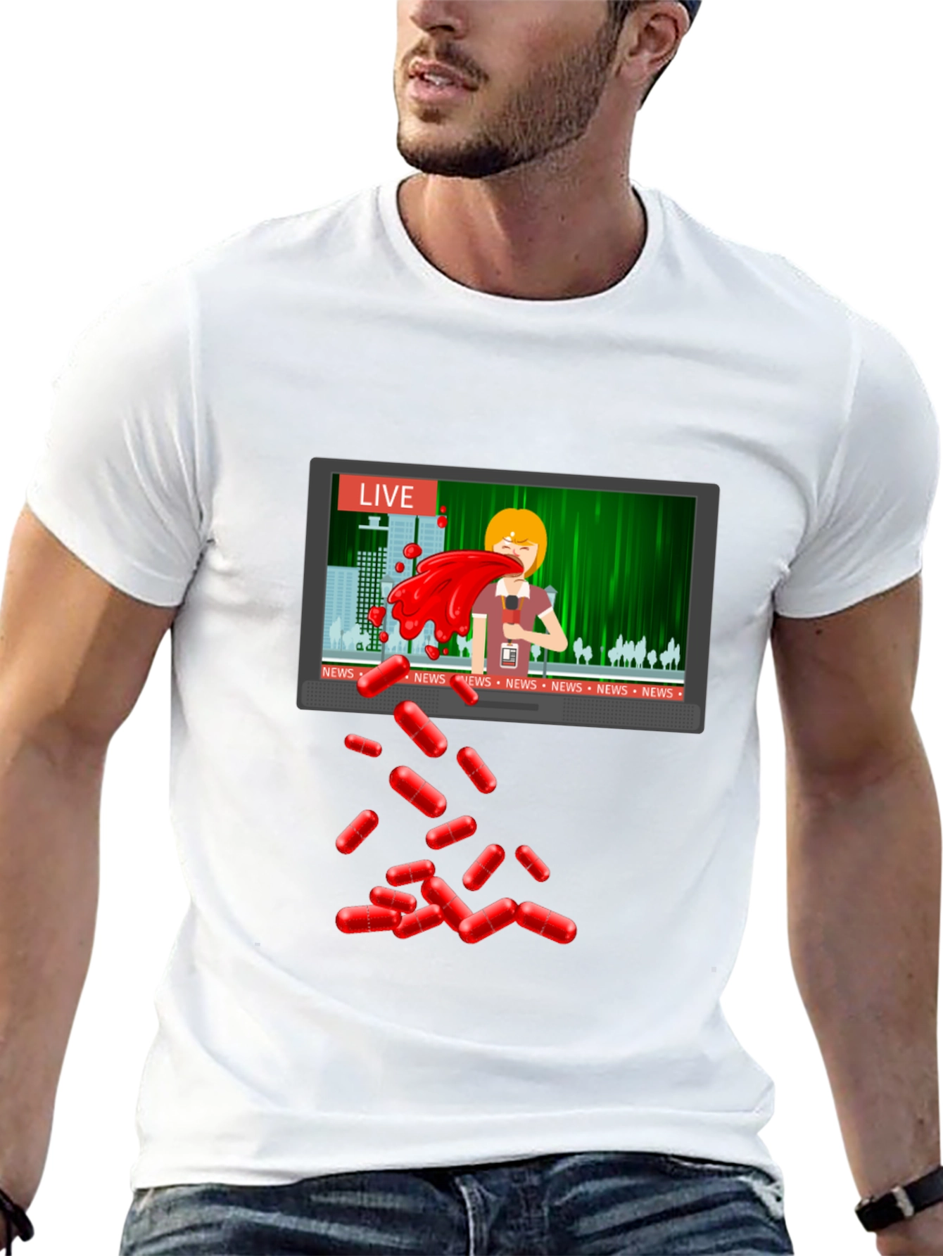 Pill Fallout News T-Shirt - Unique Design