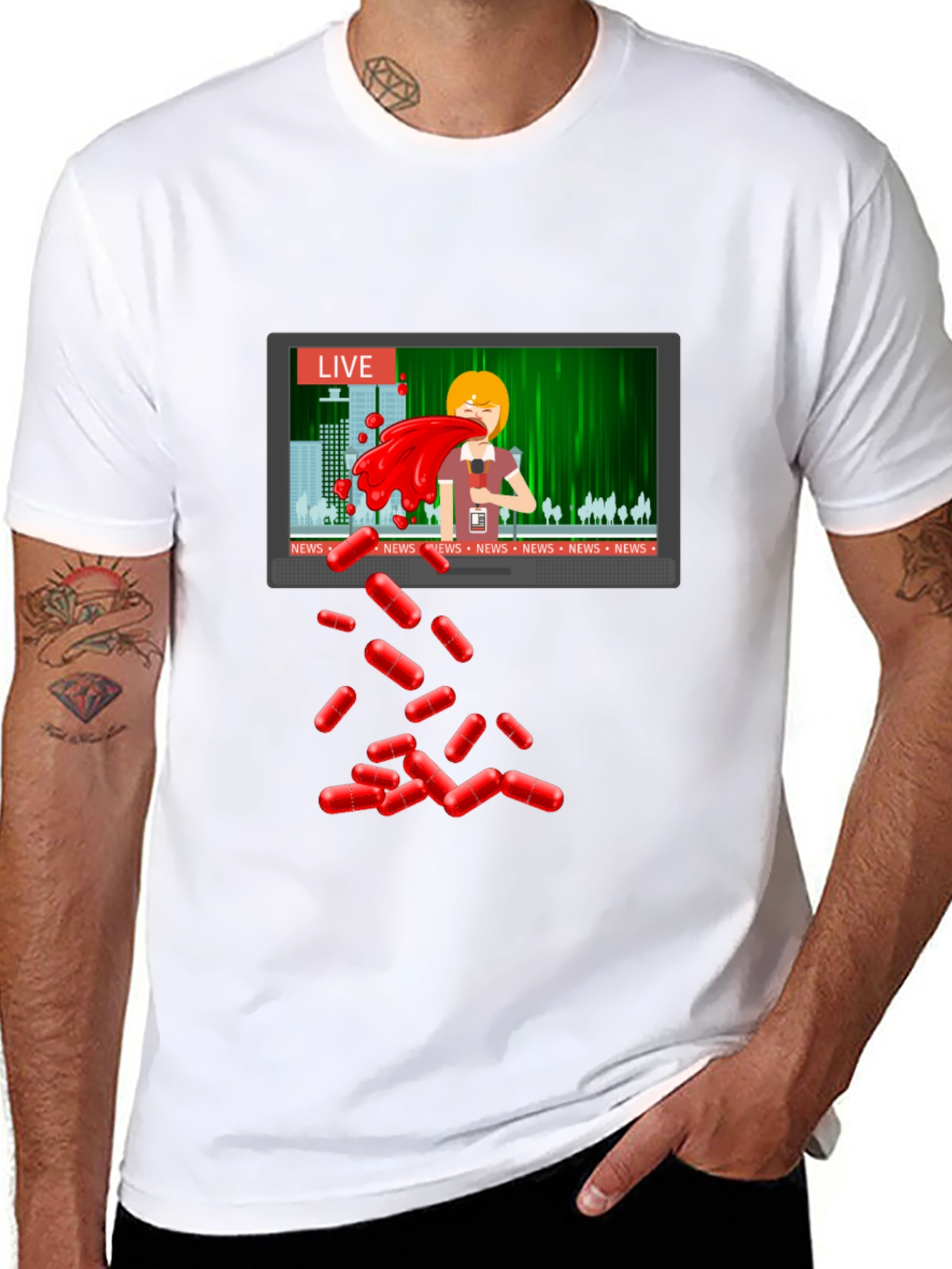 Pill Fallout News T-Shirt - Unique Design