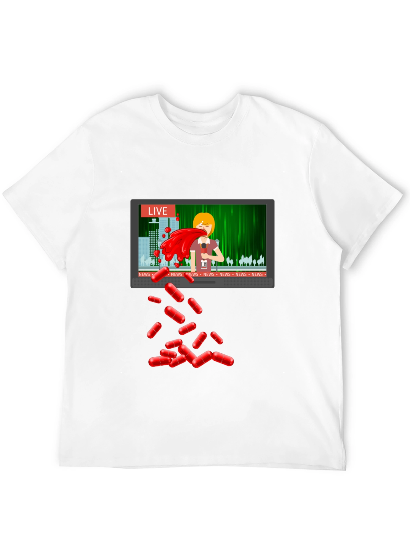 Pill Fallout News T-Shirt - Unique Design