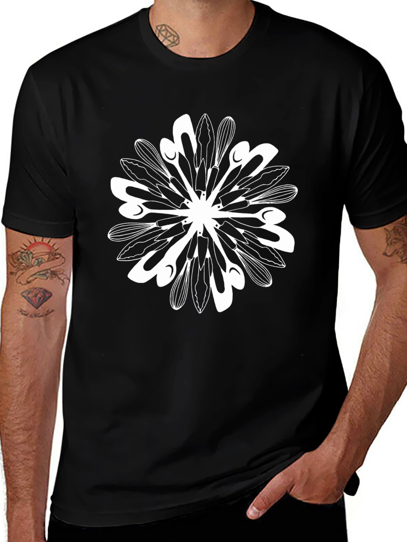 Chefs Mandala Black T-Shirt