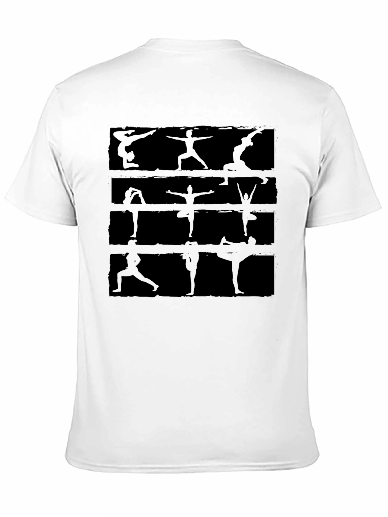 Yoga Pose Graphic Print Black T-Shirt