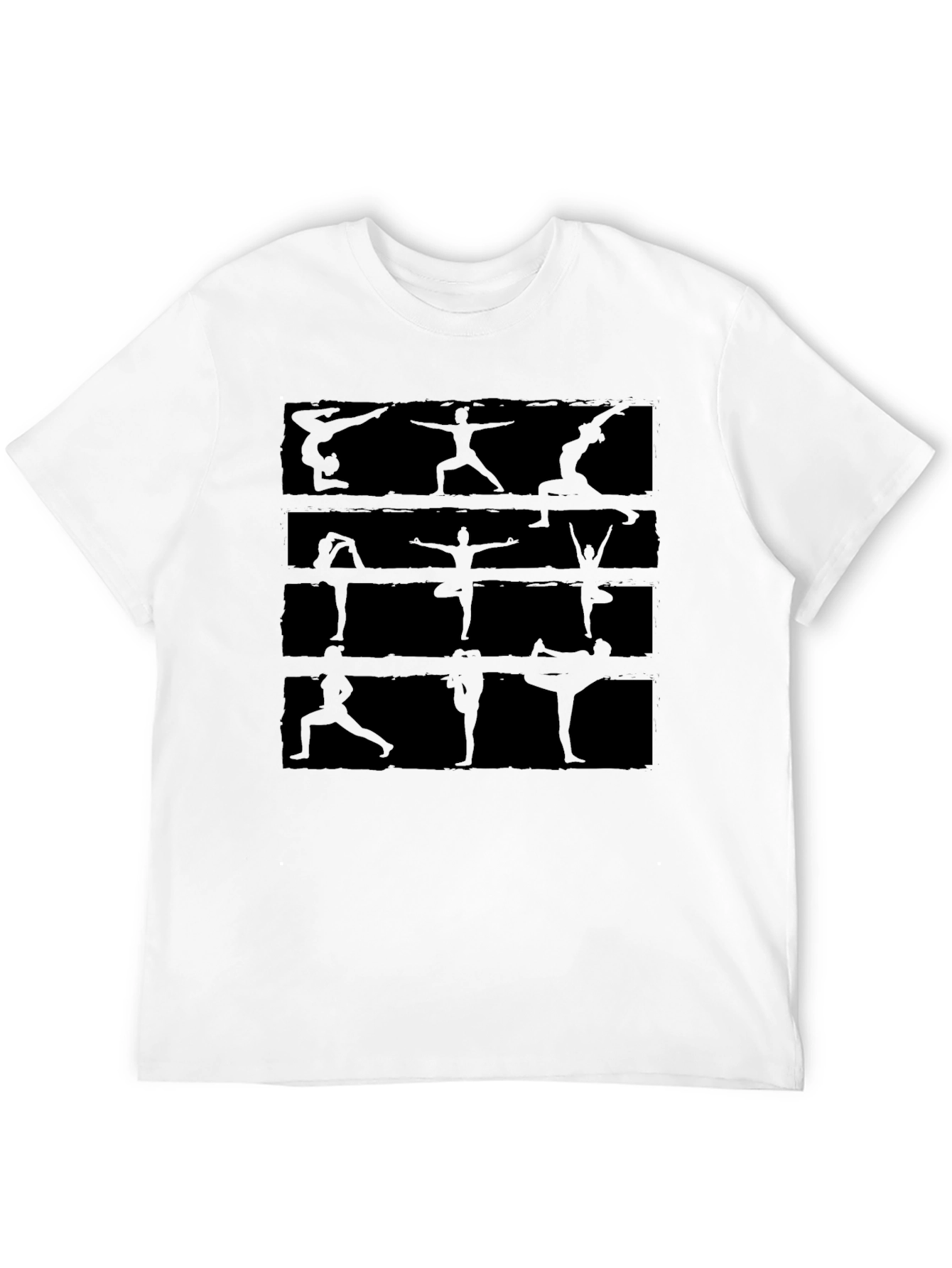 Yoga Pose Graphic Print Black T-Shirt