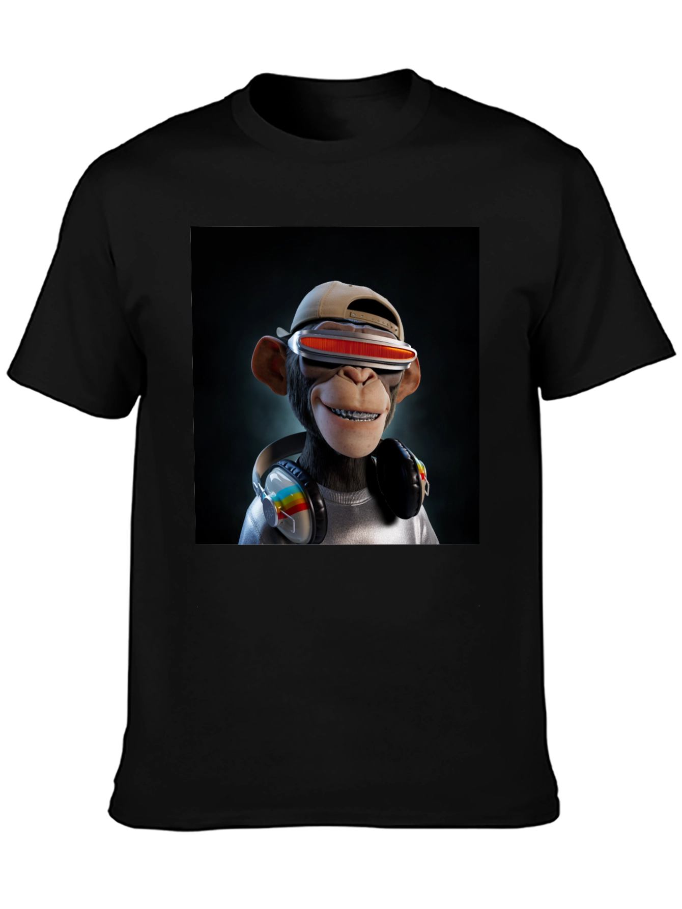 NFT Monkey Graphic Black Tee - Unique Style