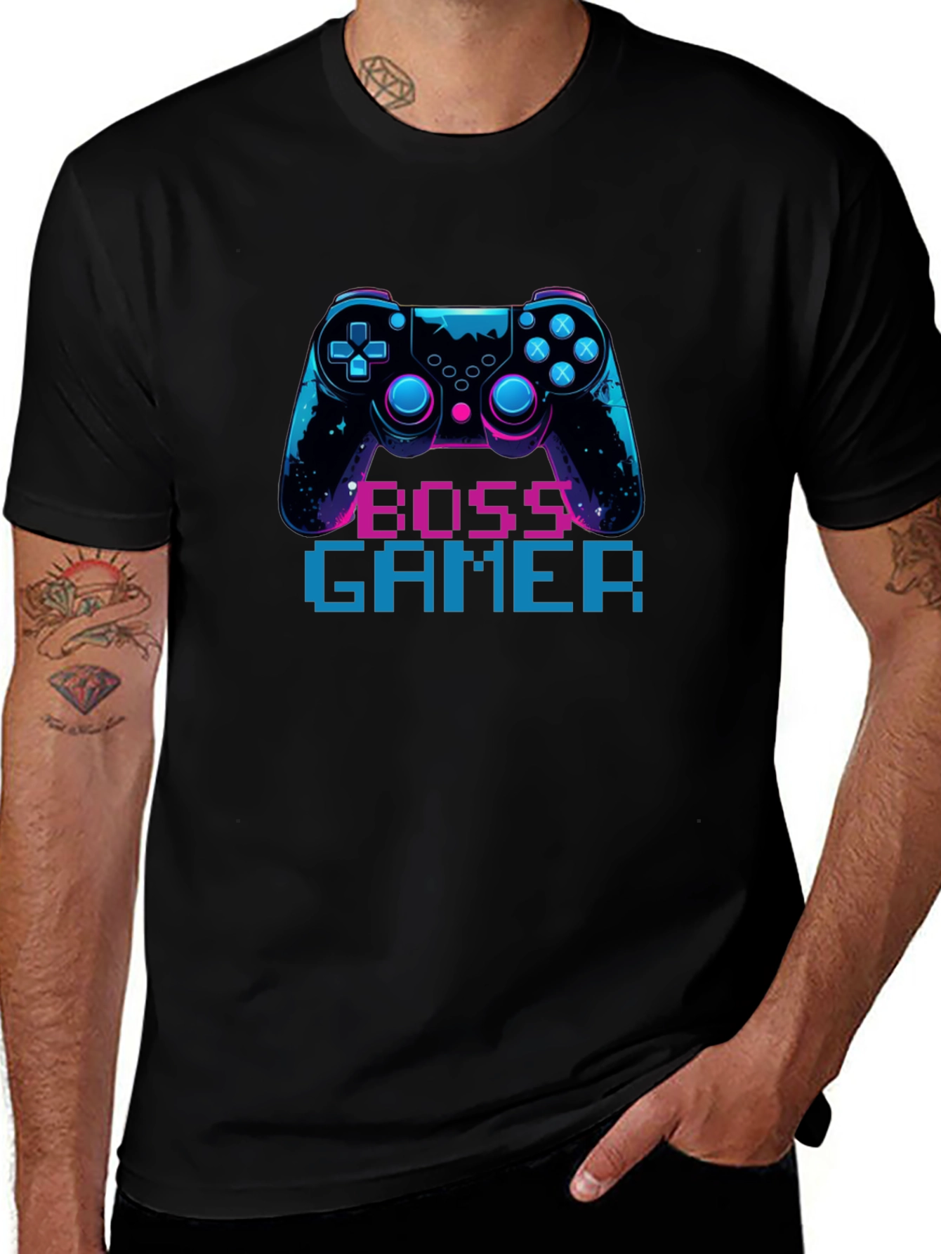 Boss Gamer Black T-Shirt - Console Design
