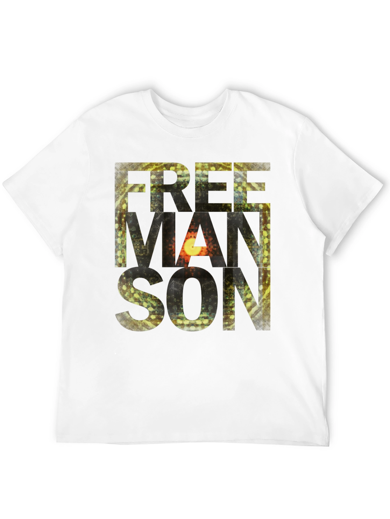 Freemanson Mens Black Graphic T-Shirt