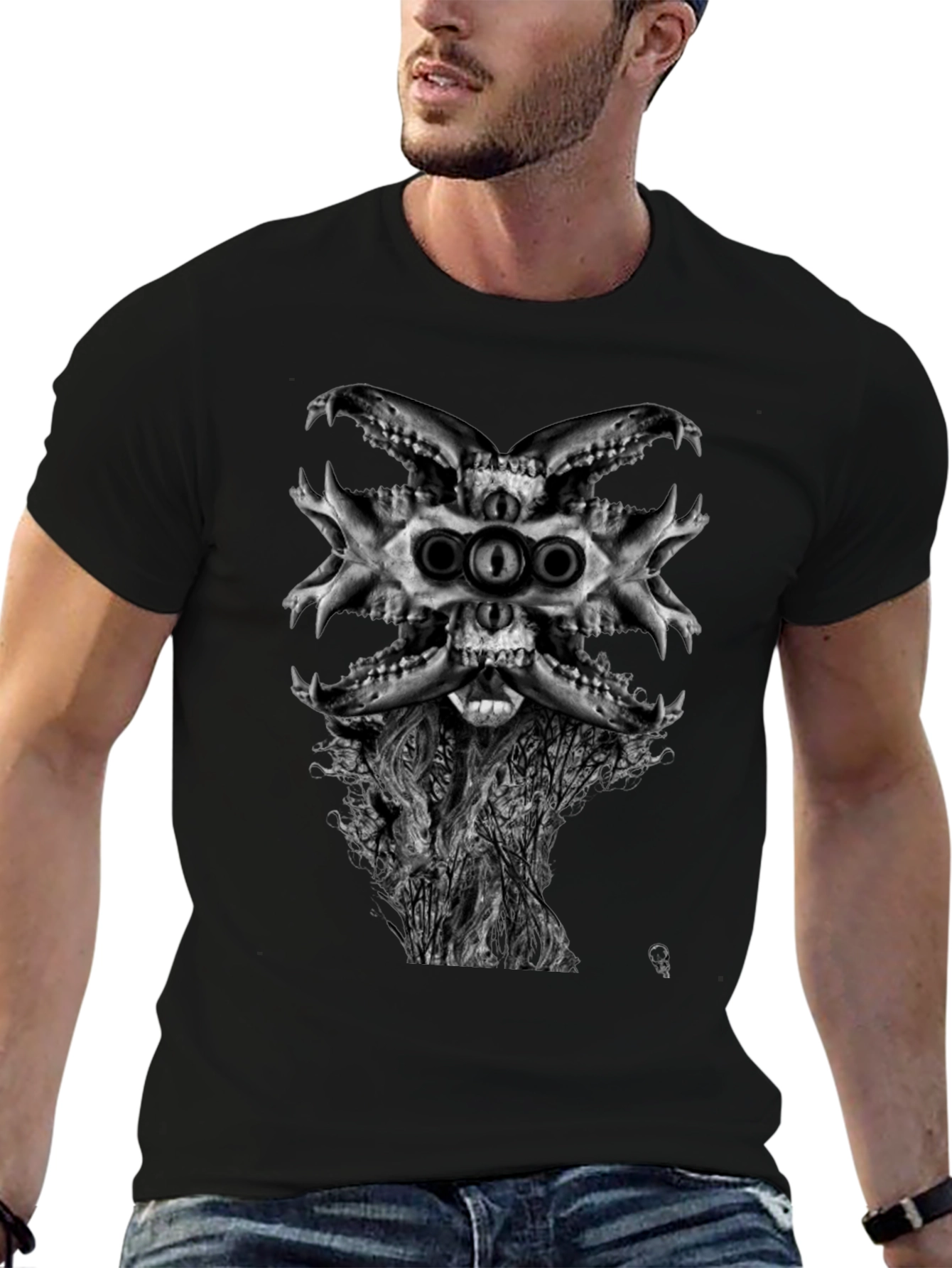 Skull & Tree Graphic T-Shirt - Dark Aesthetic