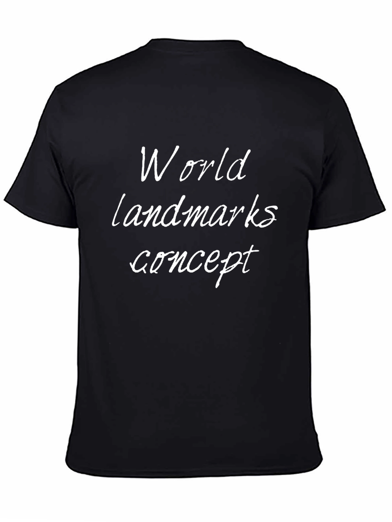 World Landmarks Concept Black T-Shirt