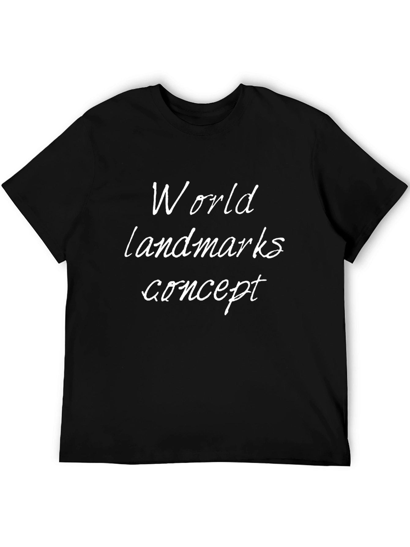 World Landmarks Concept Black T-Shirt