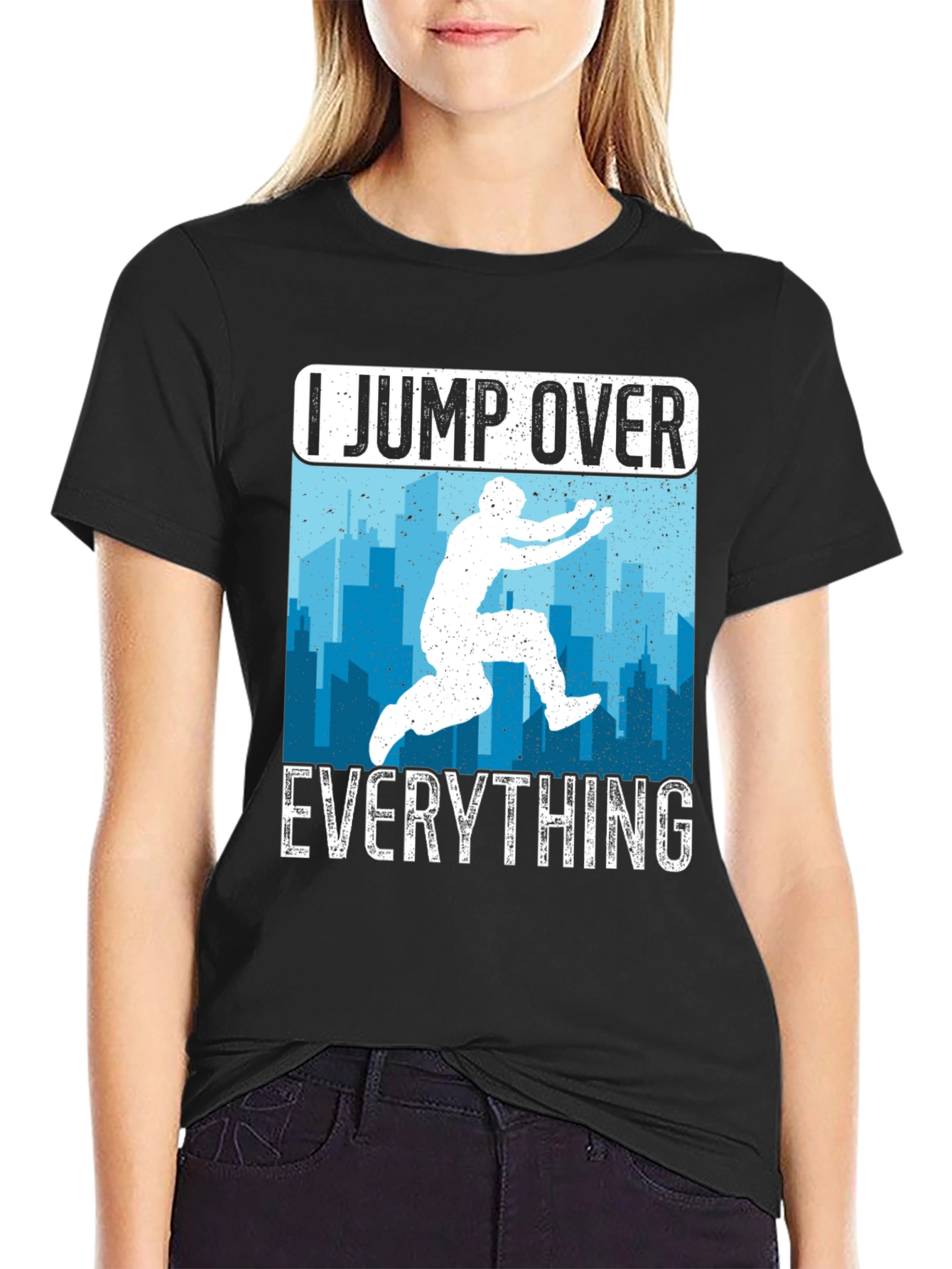 I Jump Over Everything Black T-Shirt