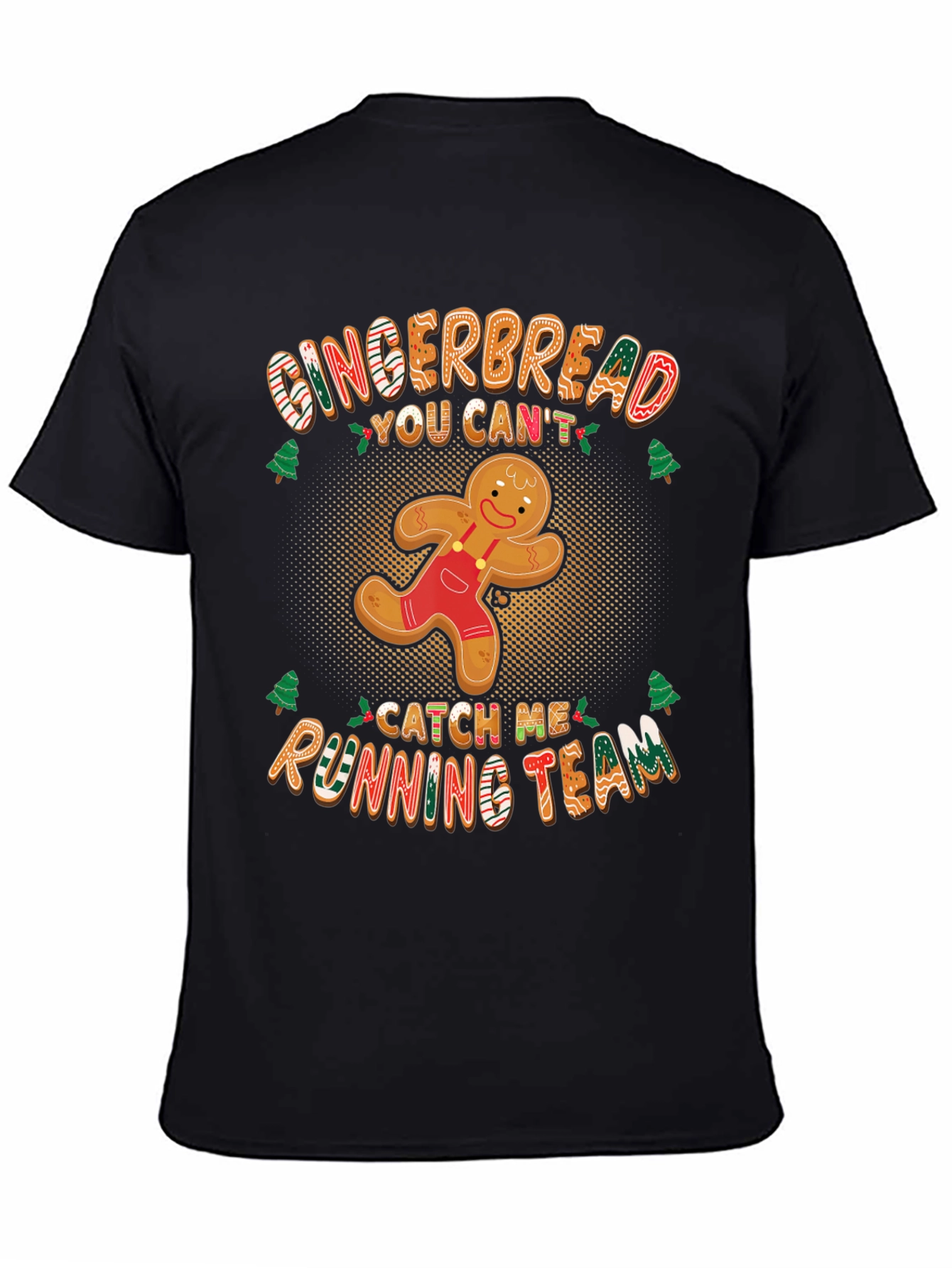 Gingerbread Running Team T-Shirt Funny Christmas Tee