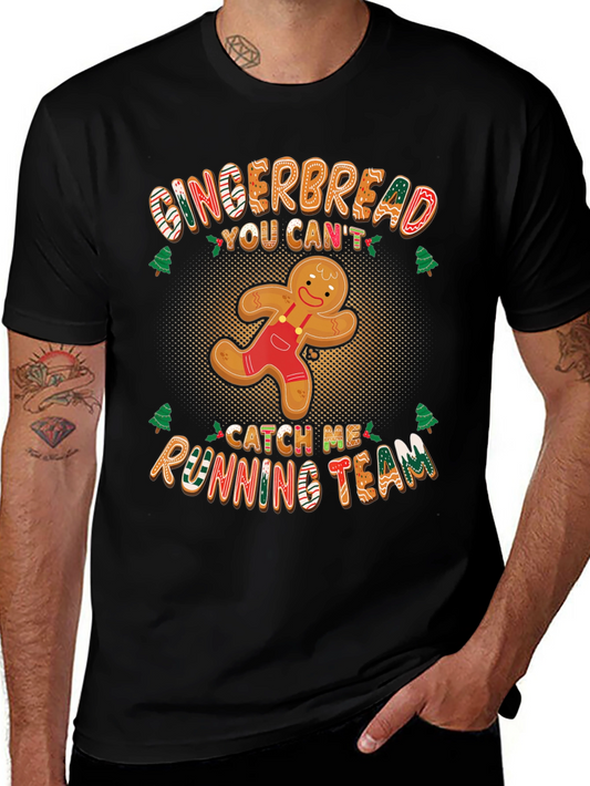 Gingerbread Running Team T-Shirt Funny Christmas Tee