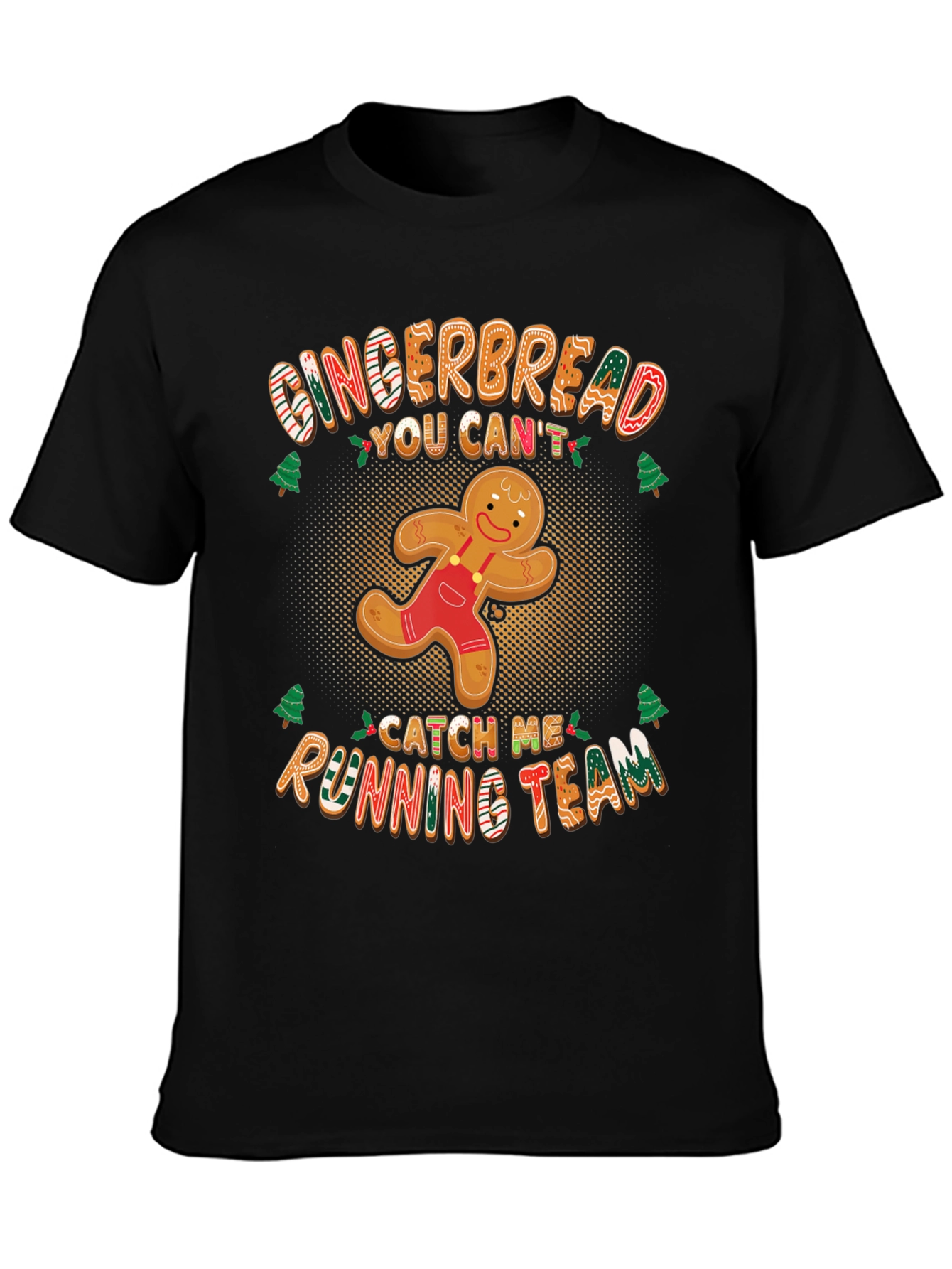 Gingerbread Running Team T-Shirt Funny Christmas Tee