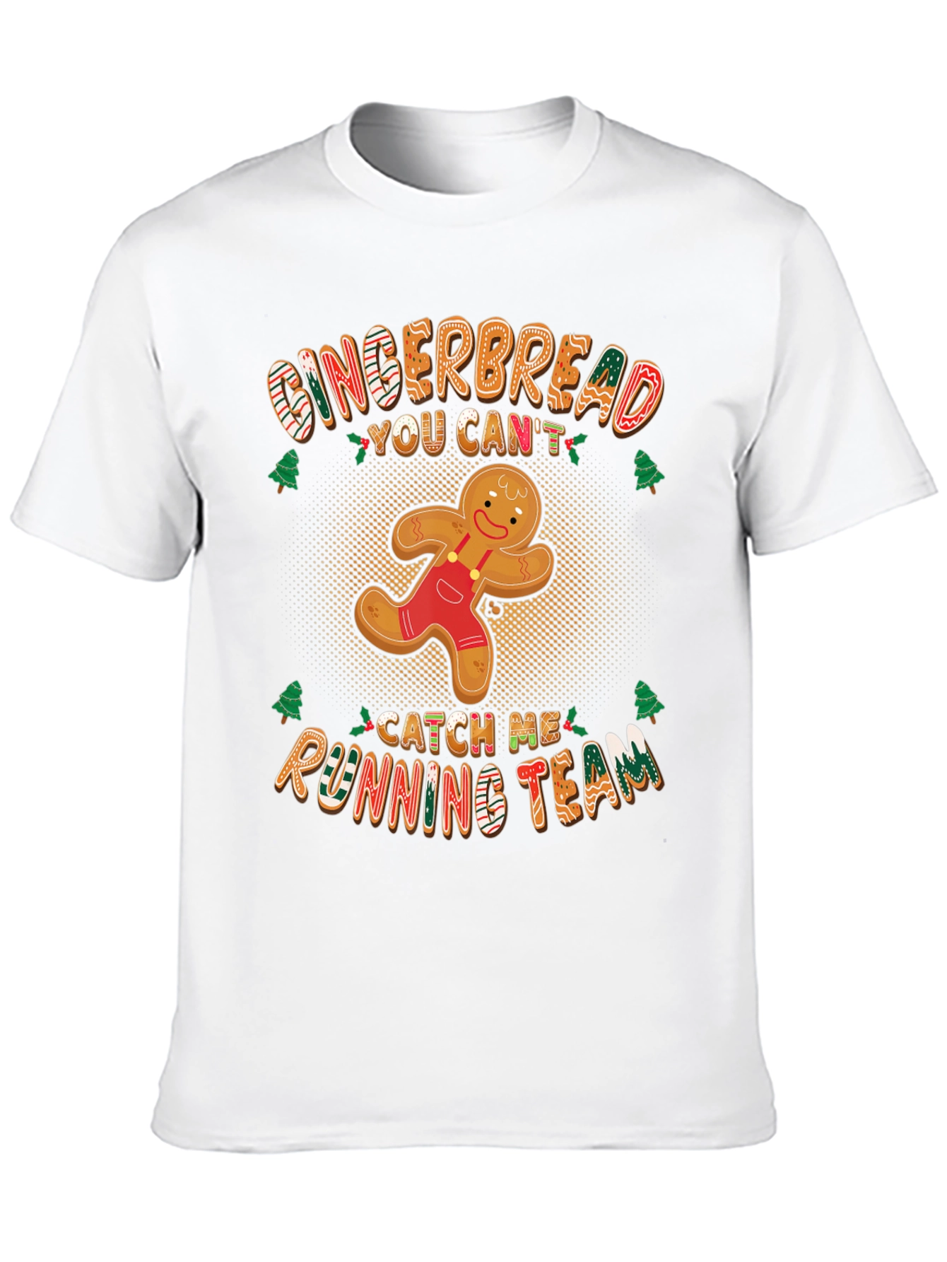 Gingerbread Running Team T-Shirt Funny Christmas Tee