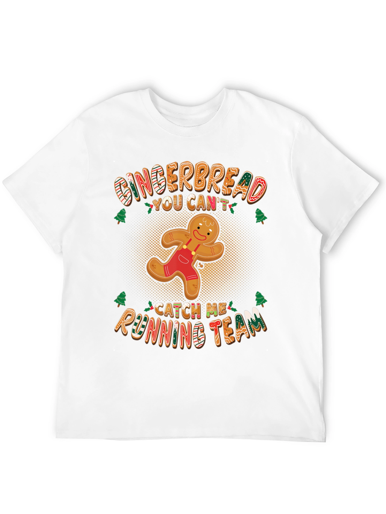 Gingerbread Running Team T-Shirt Funny Christmas Tee