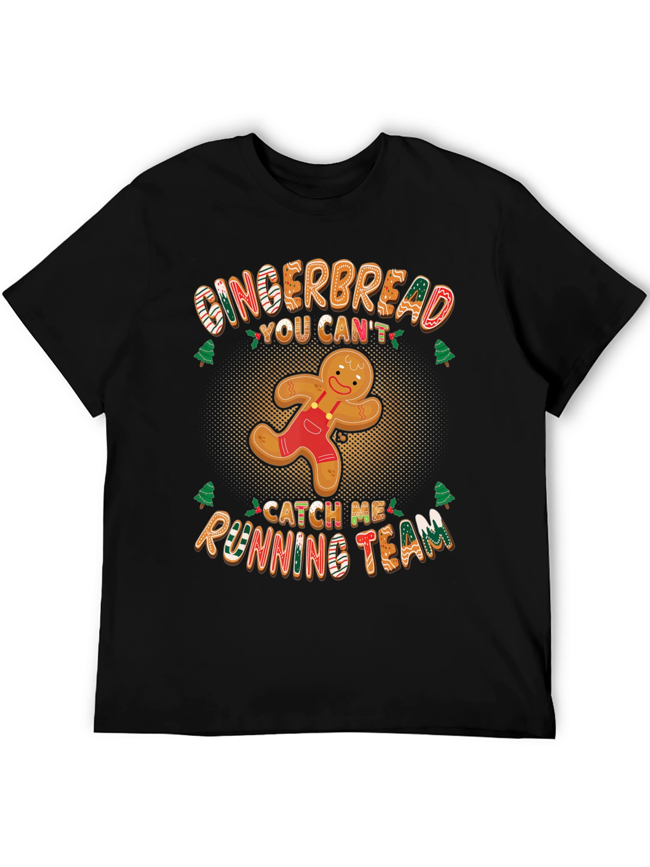 Gingerbread Running Team T-Shirt Funny Christmas Tee