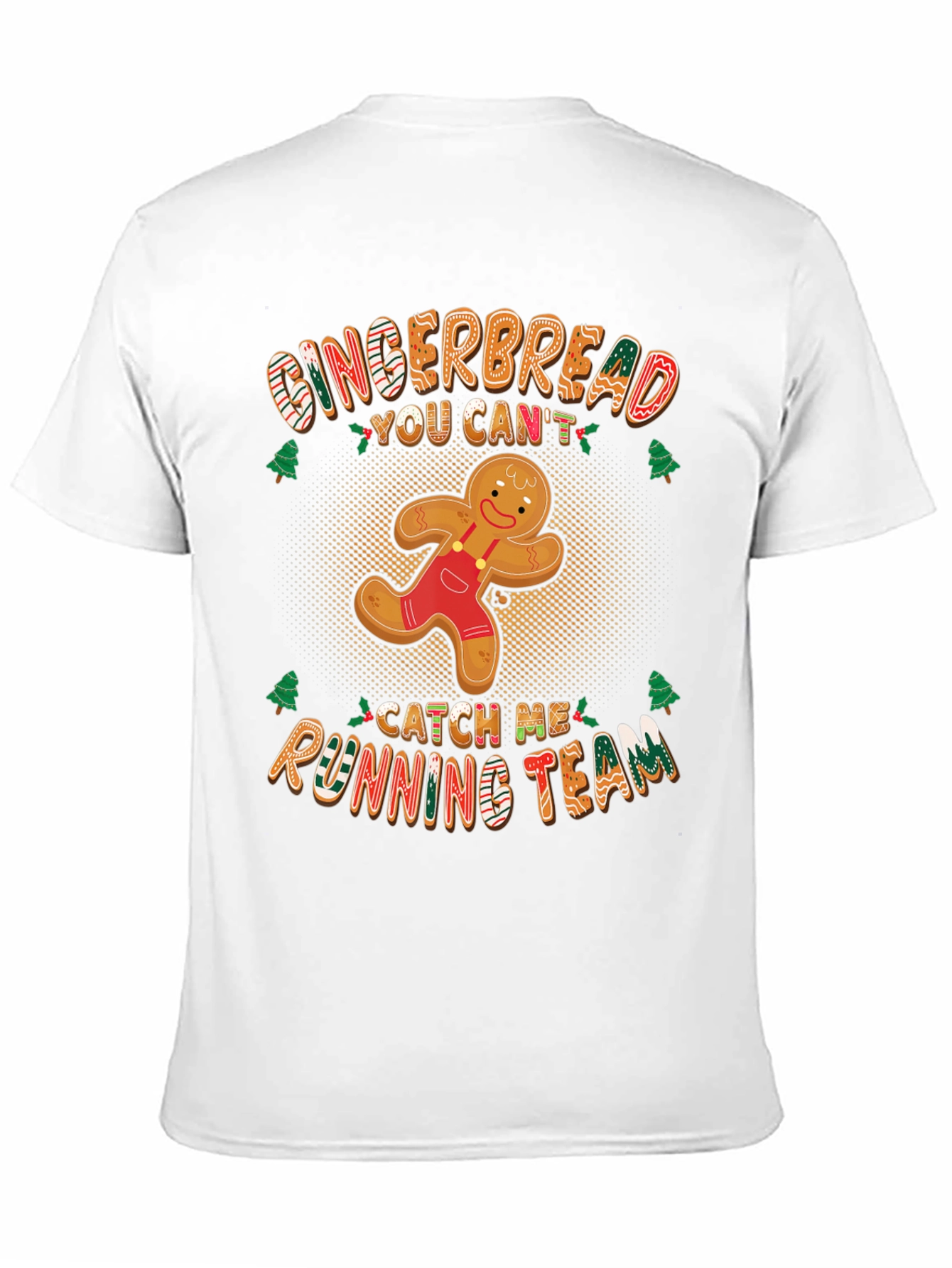 Gingerbread Running Team T-Shirt Funny Christmas Tee