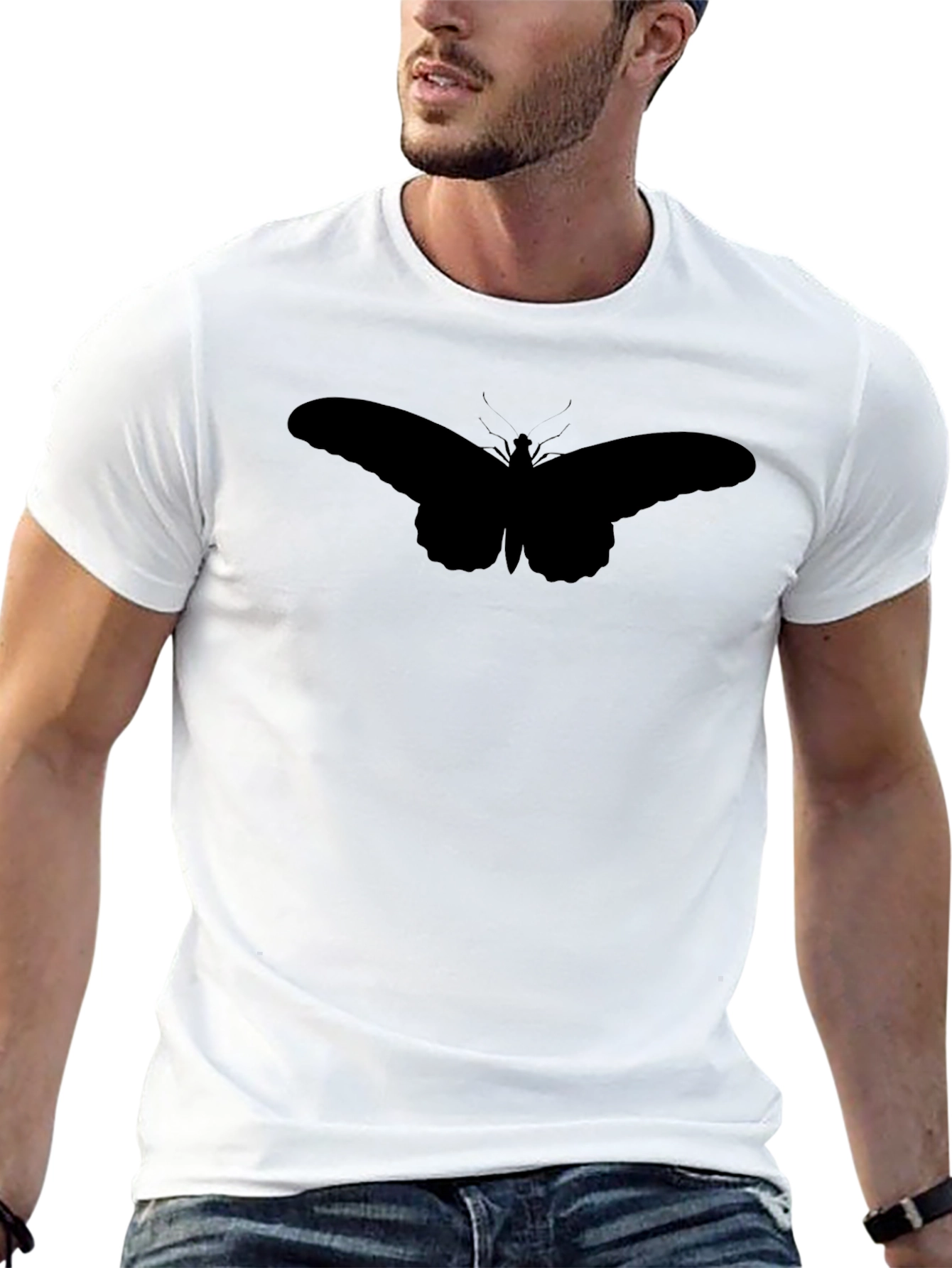 Butterfly Silhouette Black T-Shirt