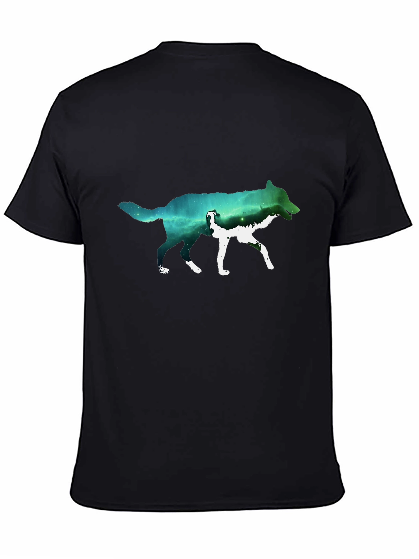 Wolf Galaxy Graphic T-Shirt - Black