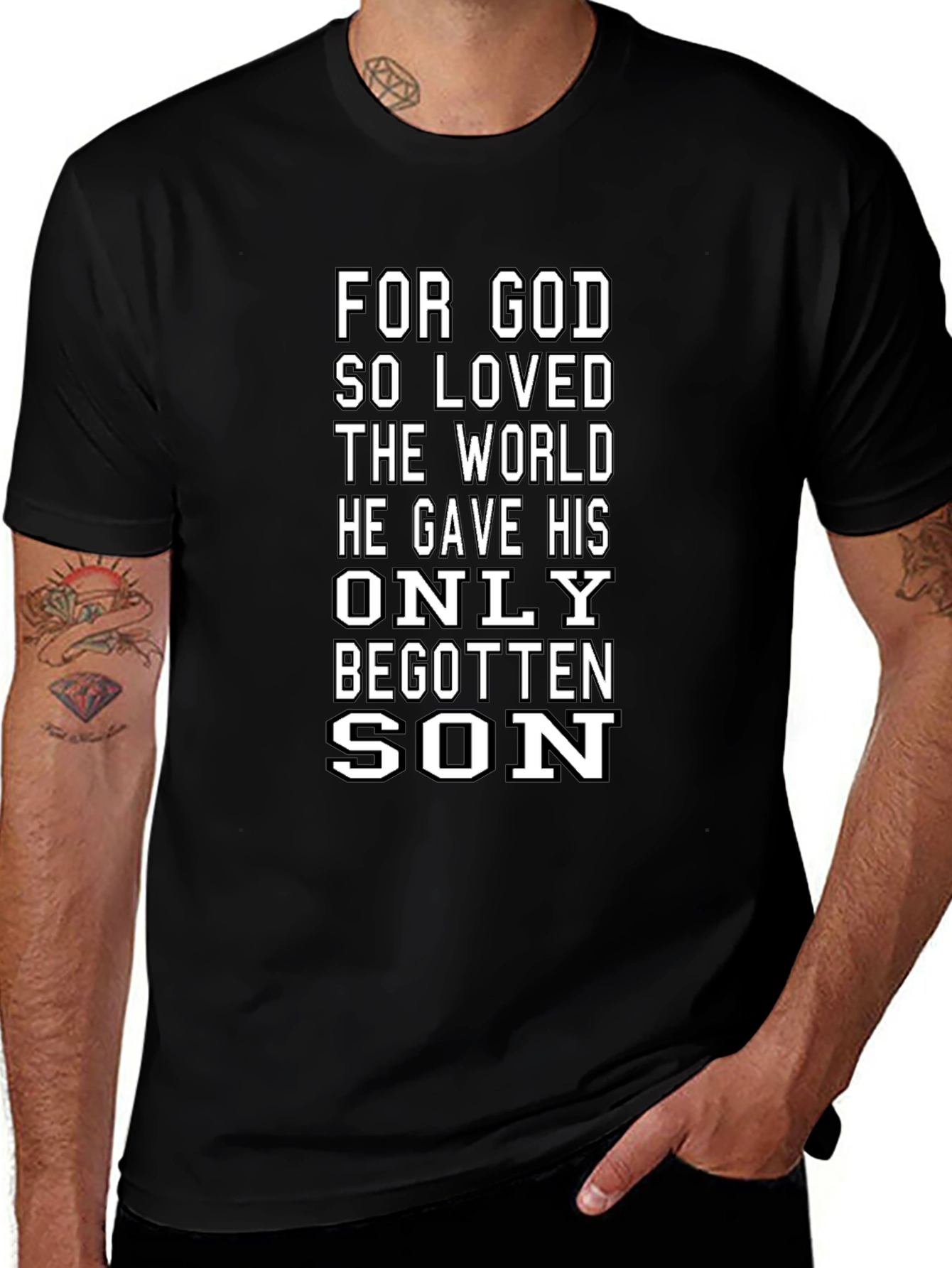 Religious Graphic Tee - For God So Loved...