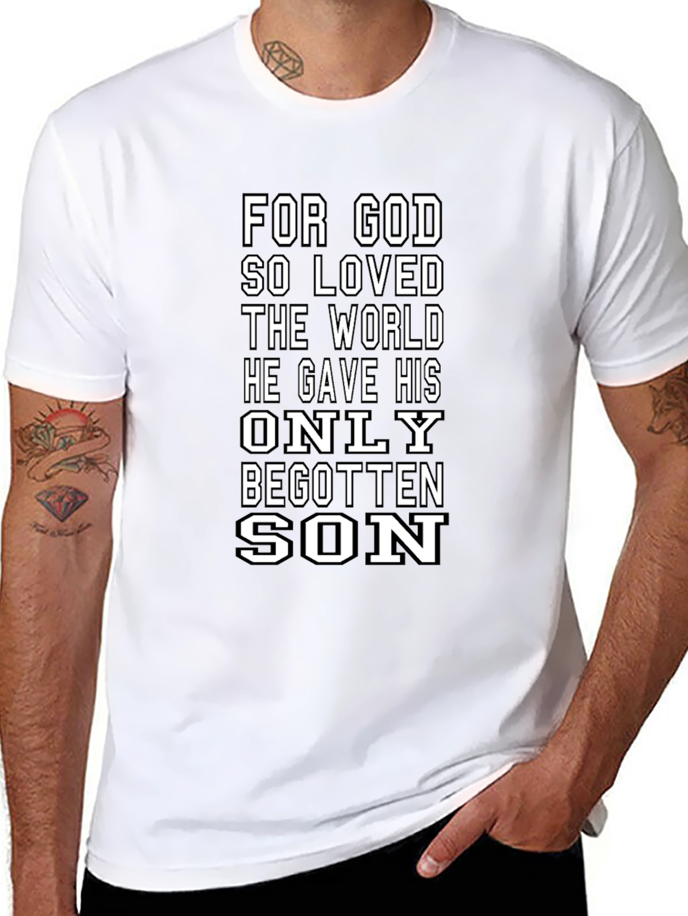 Religious Graphic Tee - For God So Loved...