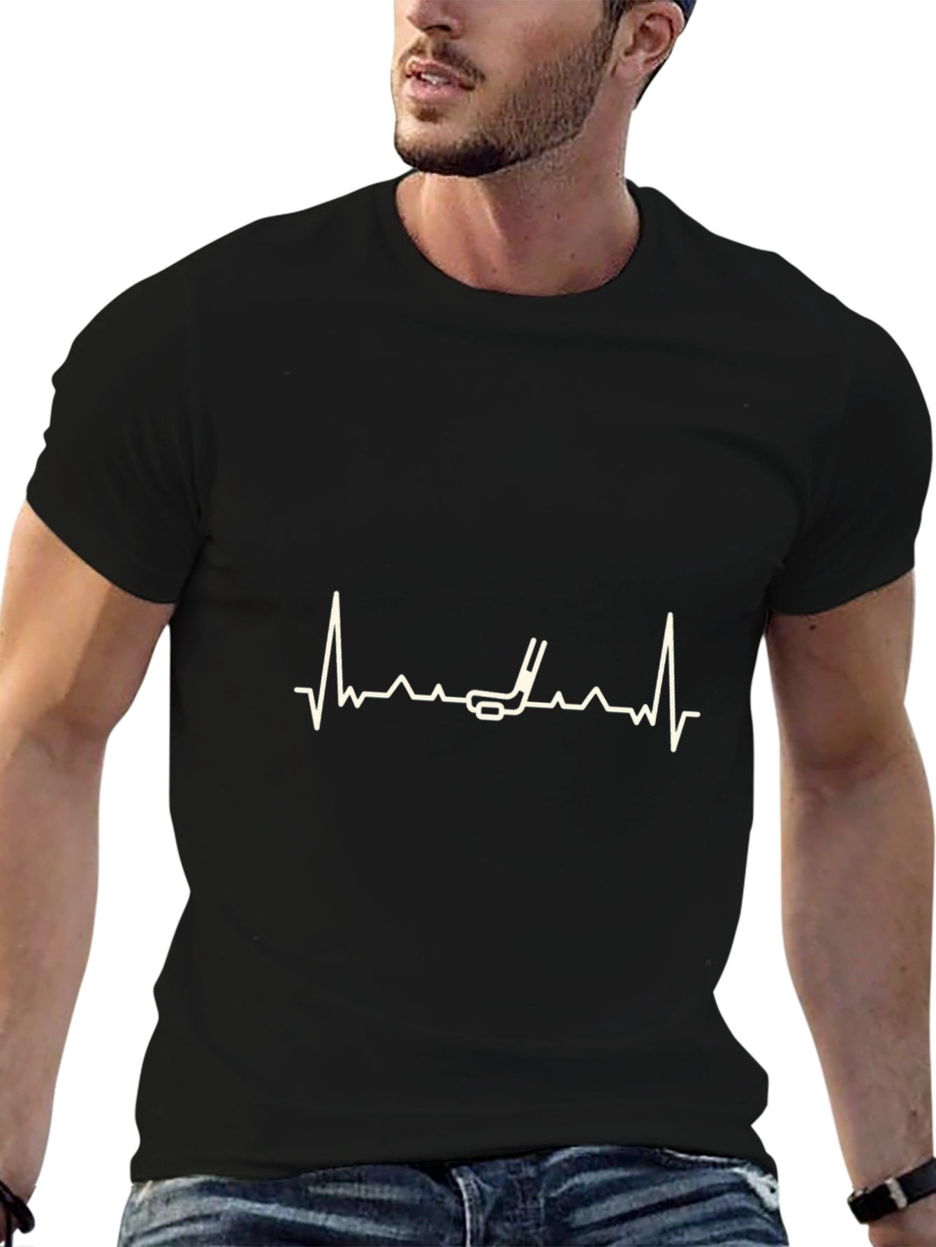 Golf Heartbeat T-Shirt - Golfers Pulse