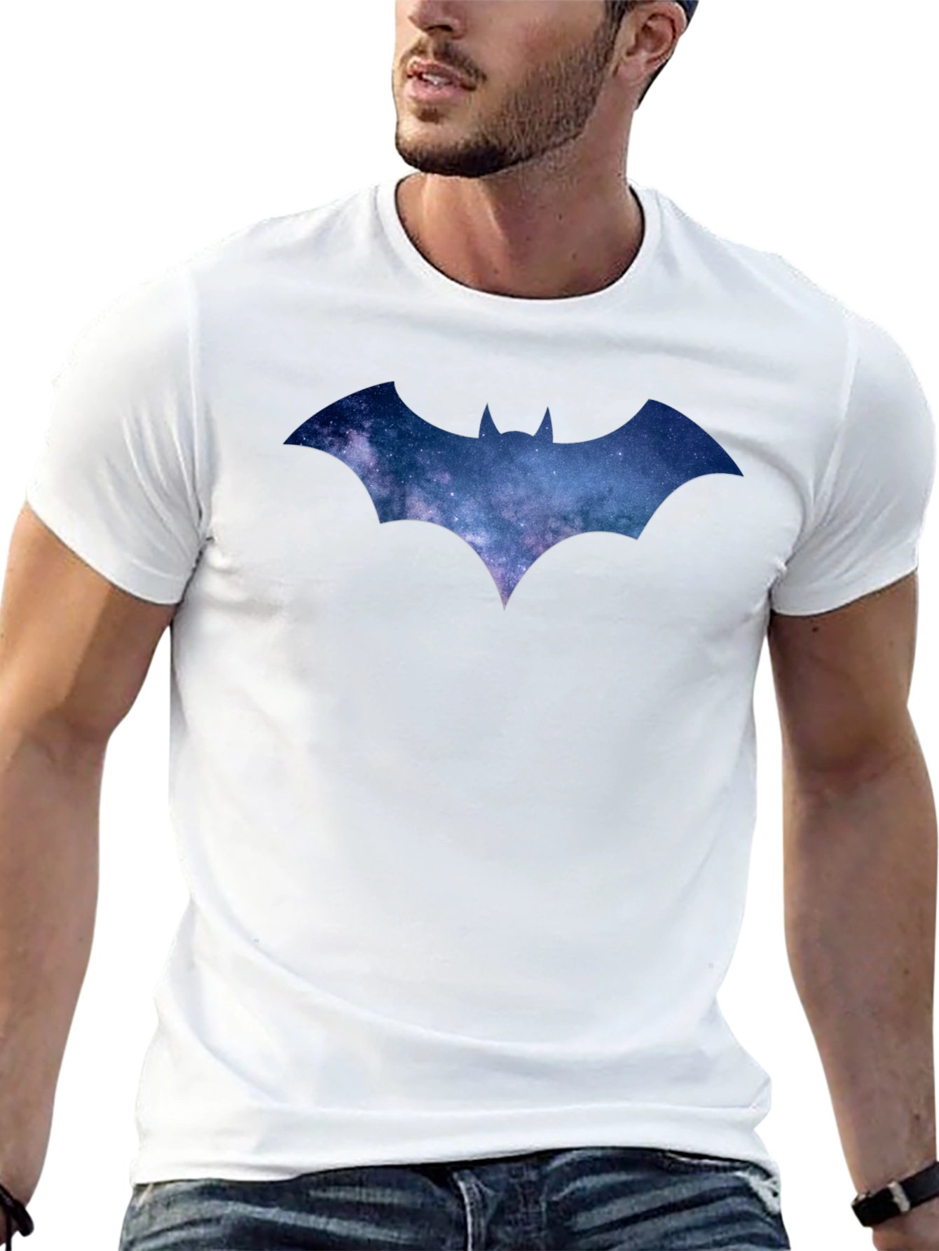 Galaxy Batman Logo Black T-Shirt
