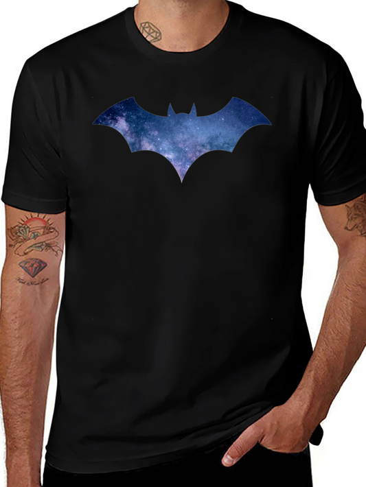 Galaxy Batman Logo Black T-Shirt