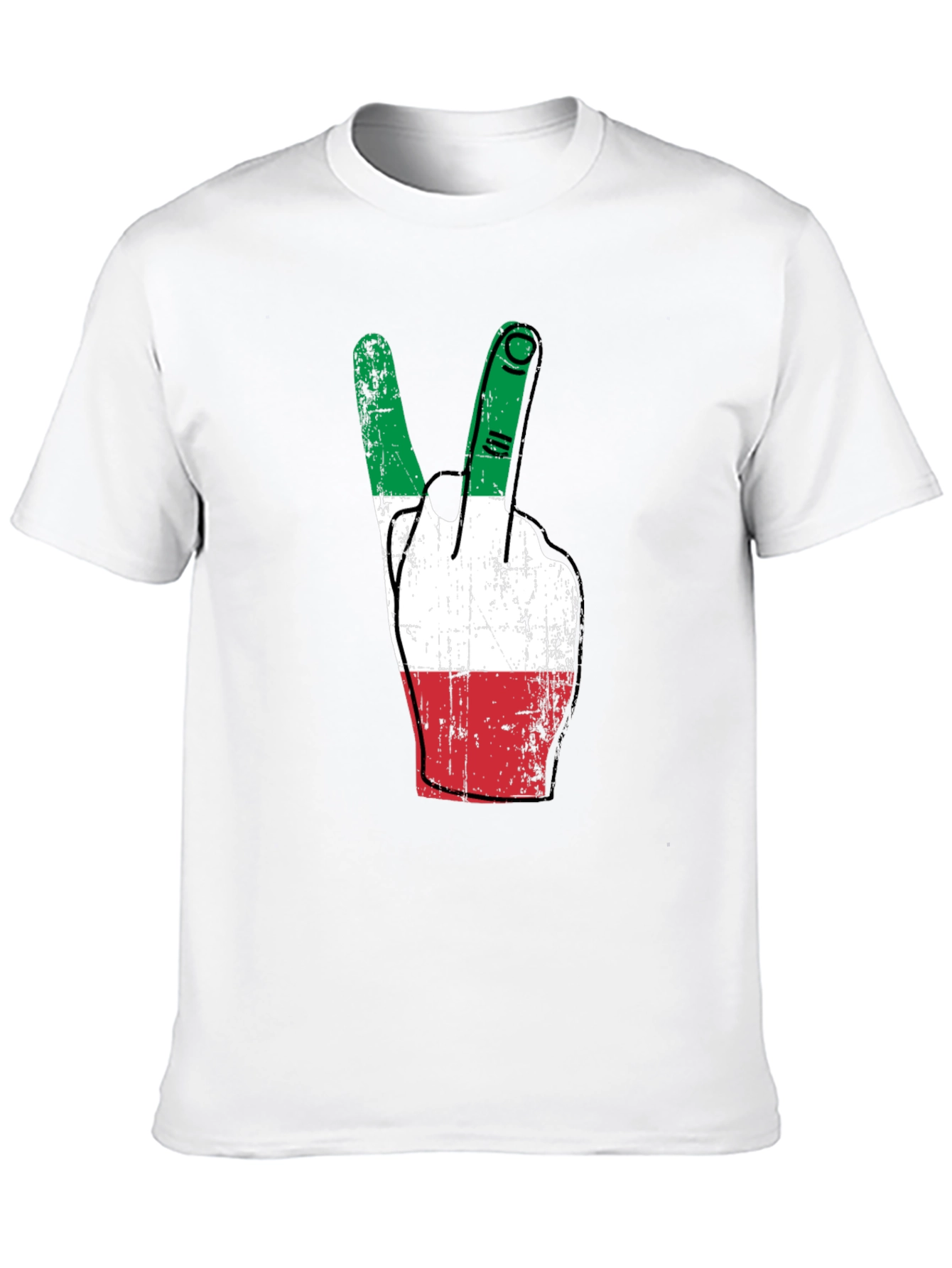 Italian Flag Peace Sign Graphic Tee - Black