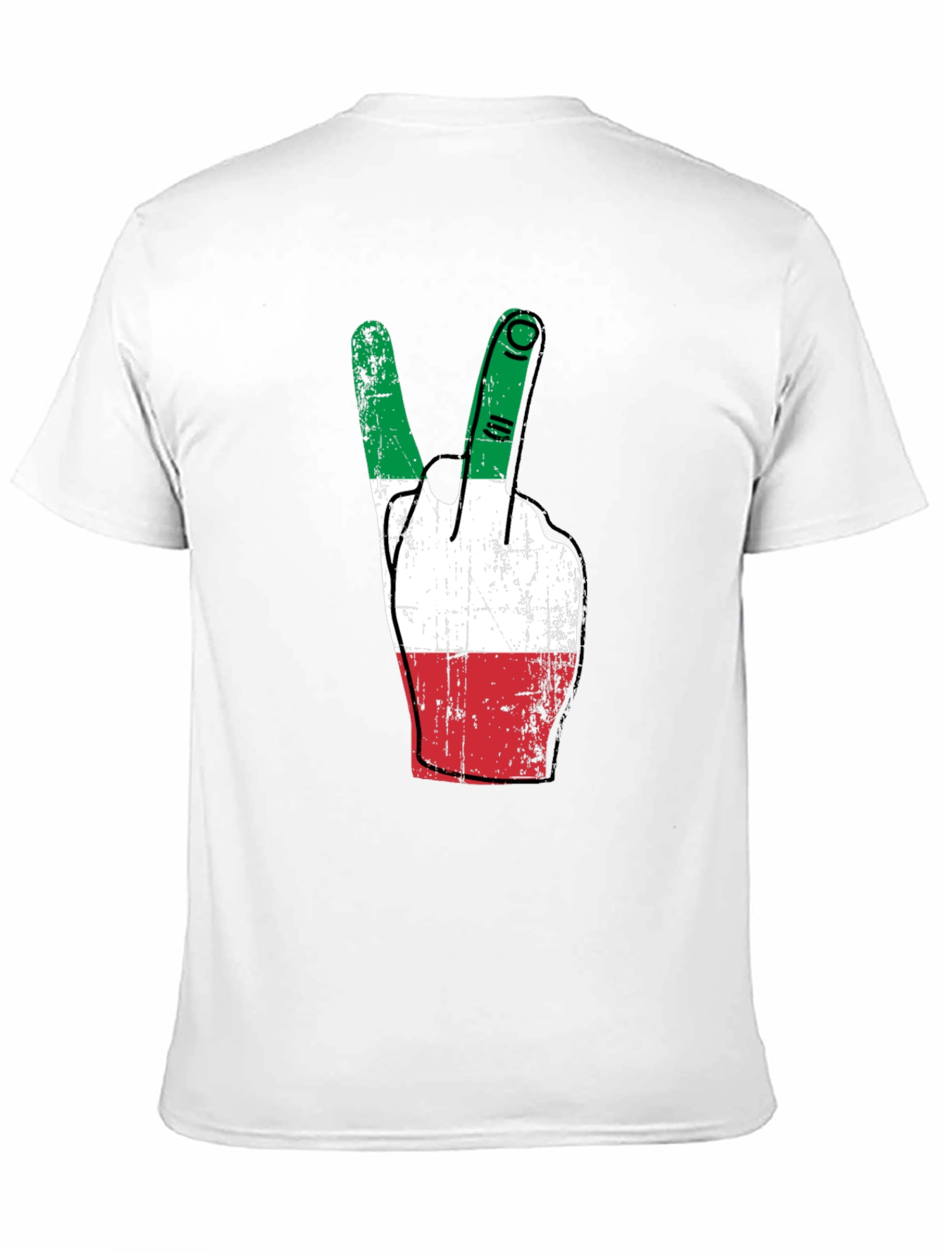 Italian Flag Peace Sign Graphic Tee - Black