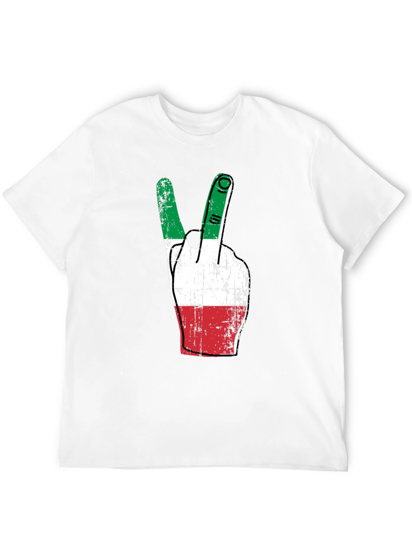 Italian Flag Peace Sign Graphic Tee - Black