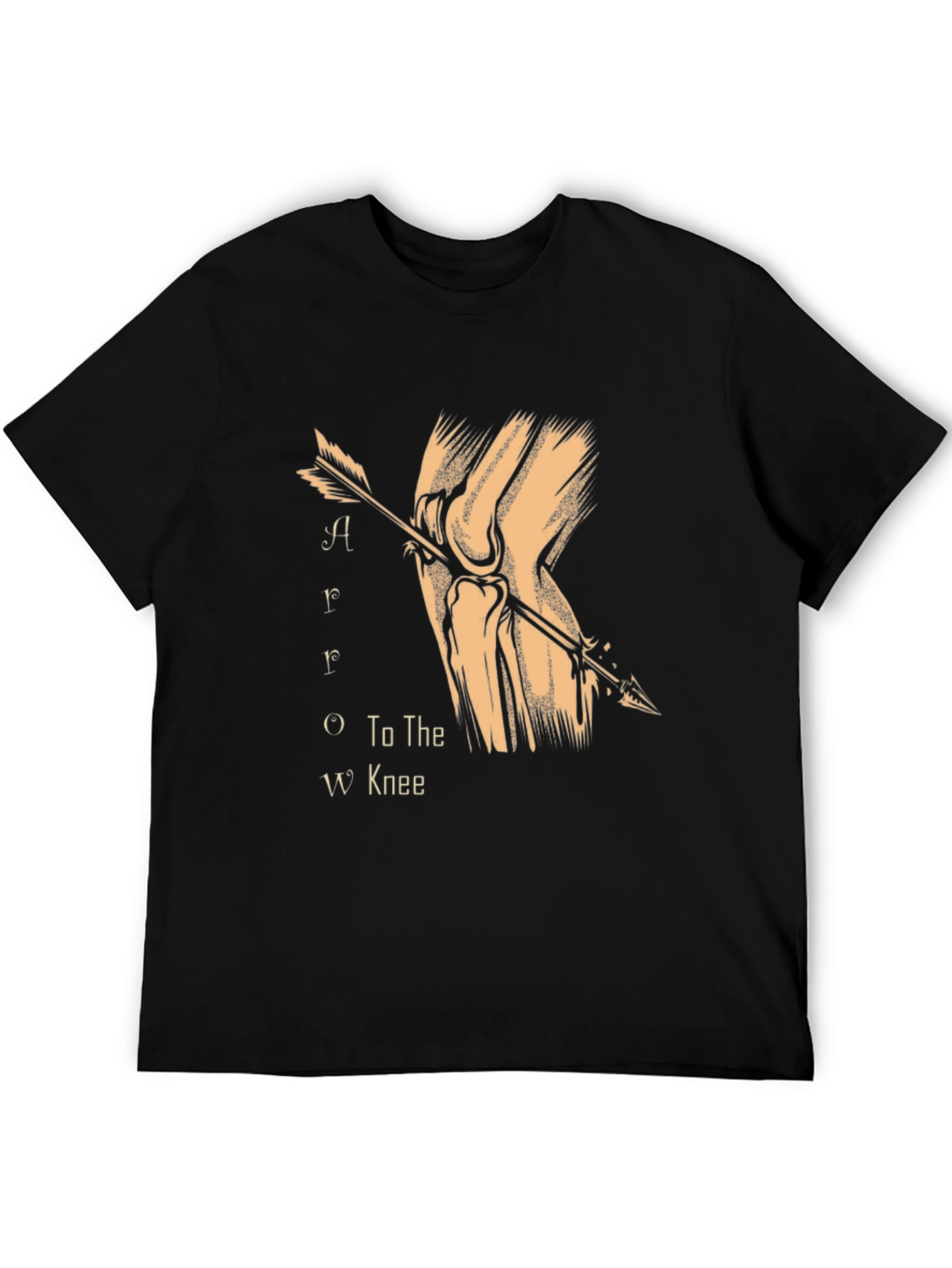 Arrow to the Knee T-Shirt - Black Cotton Blend