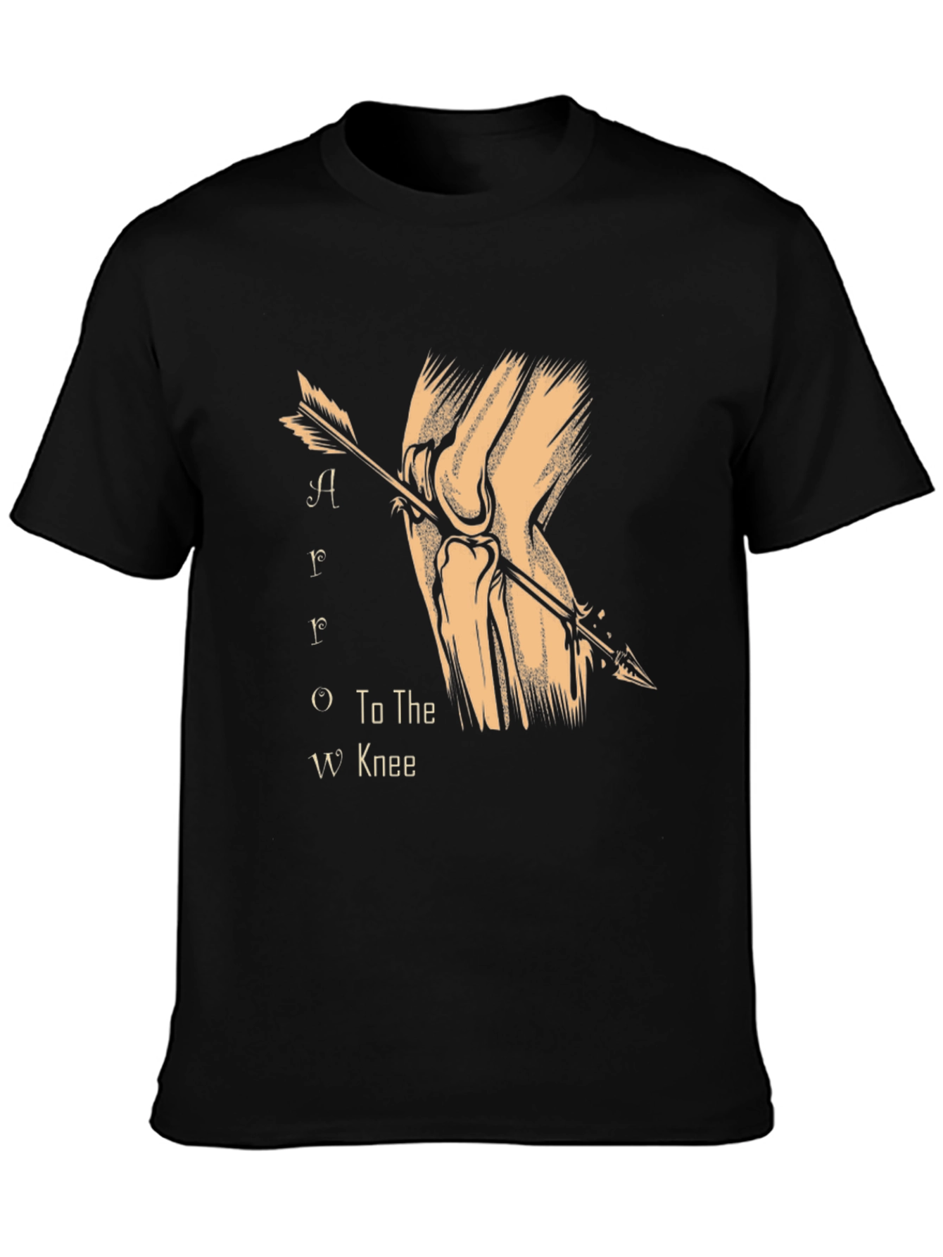 Arrow to the Knee T-Shirt - Black Cotton Blend