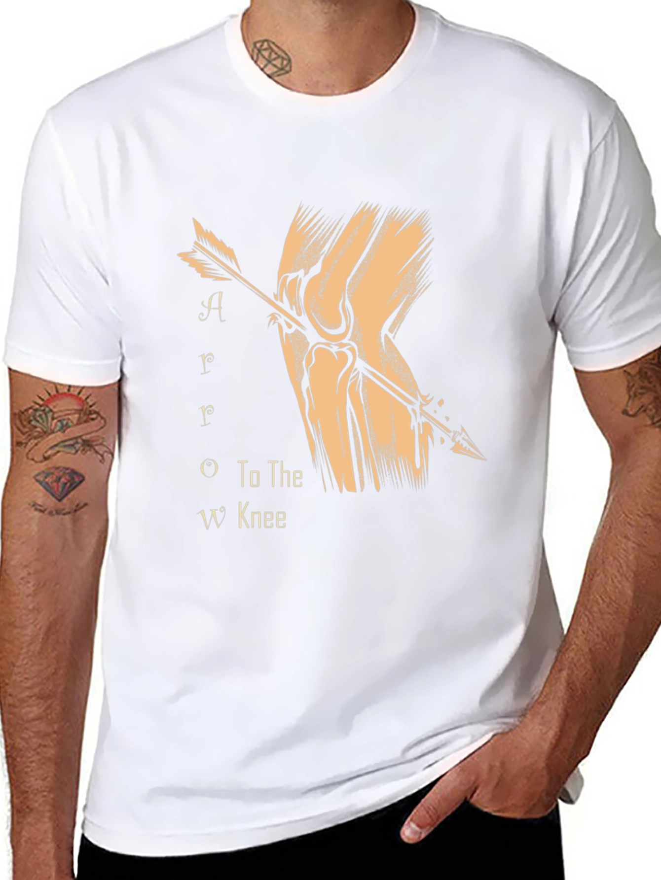 Arrow to the Knee T-Shirt - Black Cotton Blend