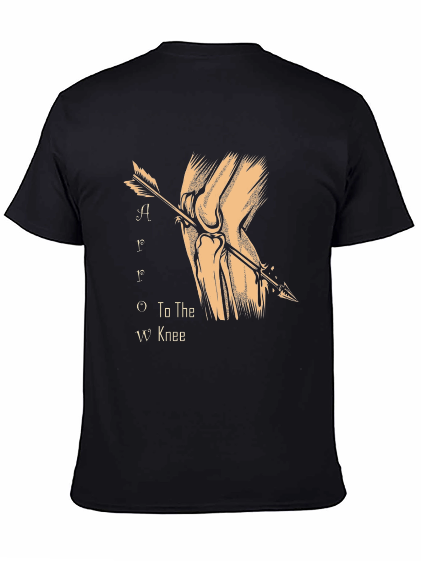 Arrow to the Knee T-Shirt - Black Cotton Blend