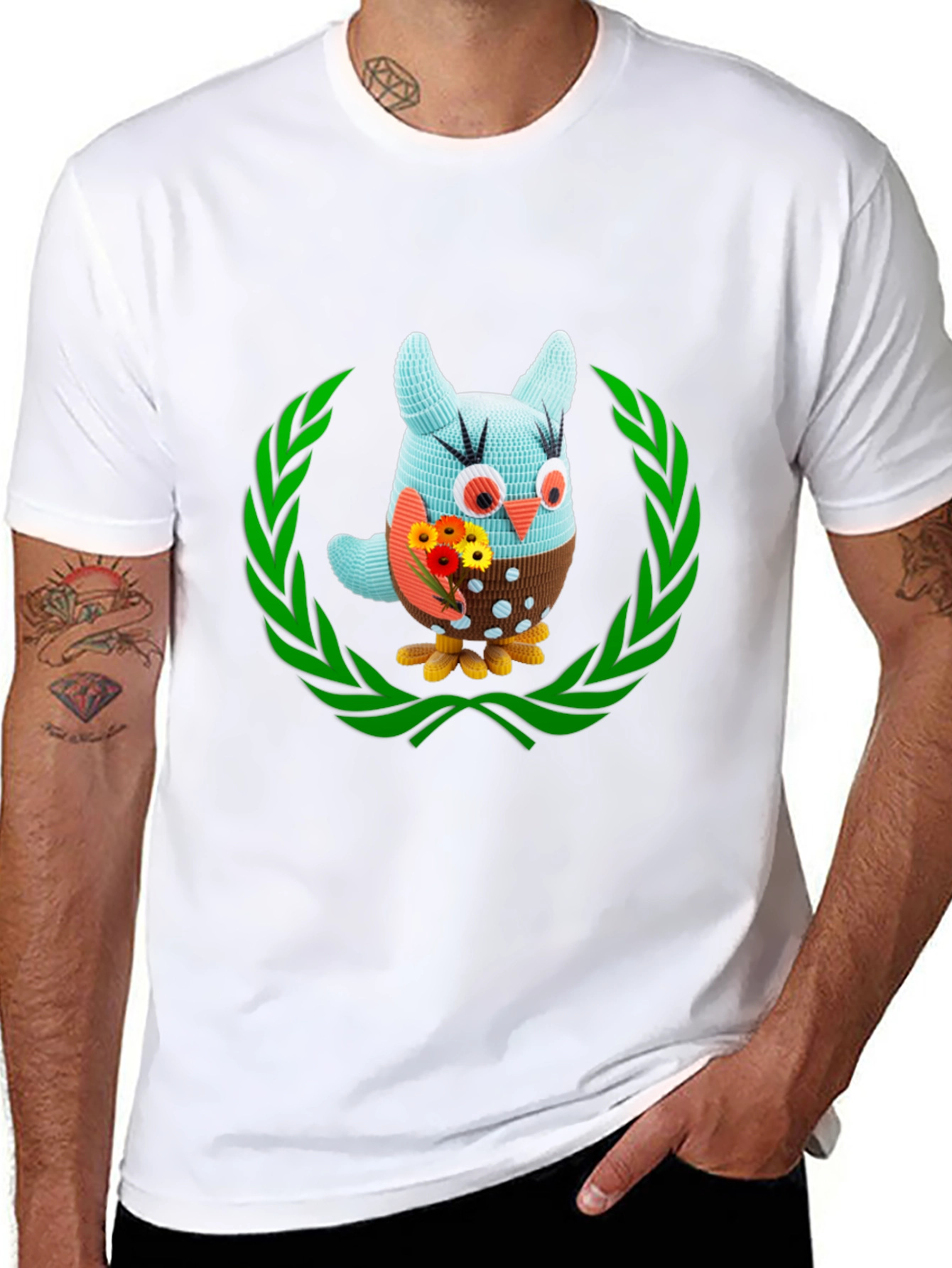 Owl & Flowers Graphic T-Shirt