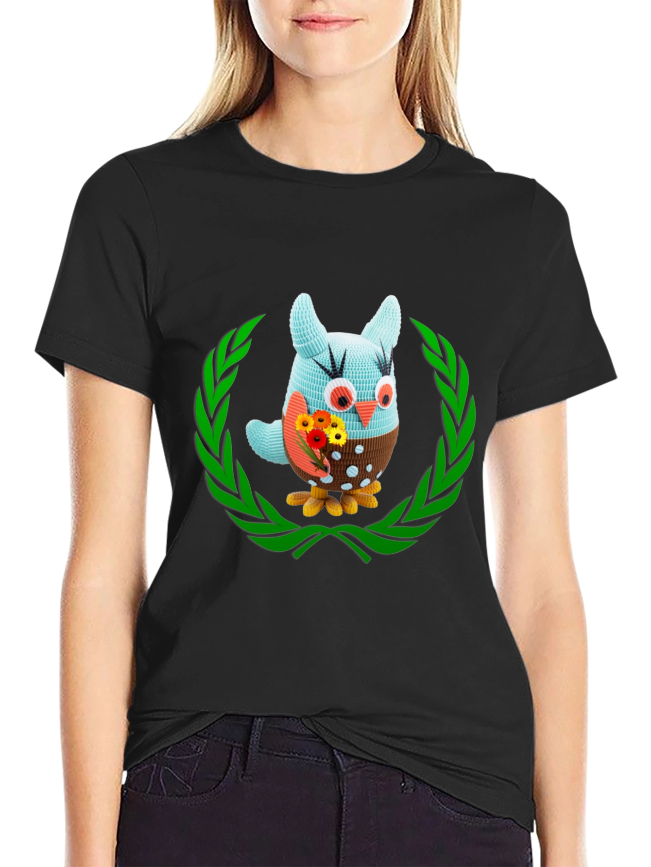 Owl & Flowers Graphic T-Shirt