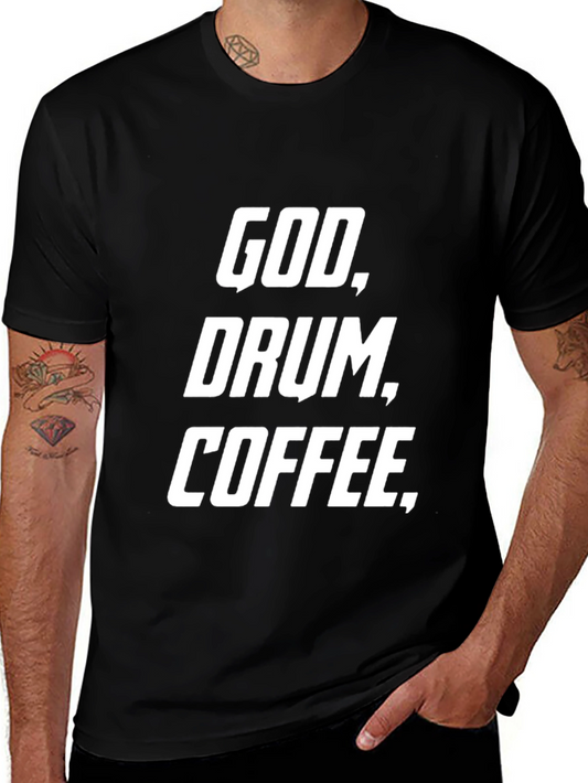 God Drum Coffee Black Graphic Tee