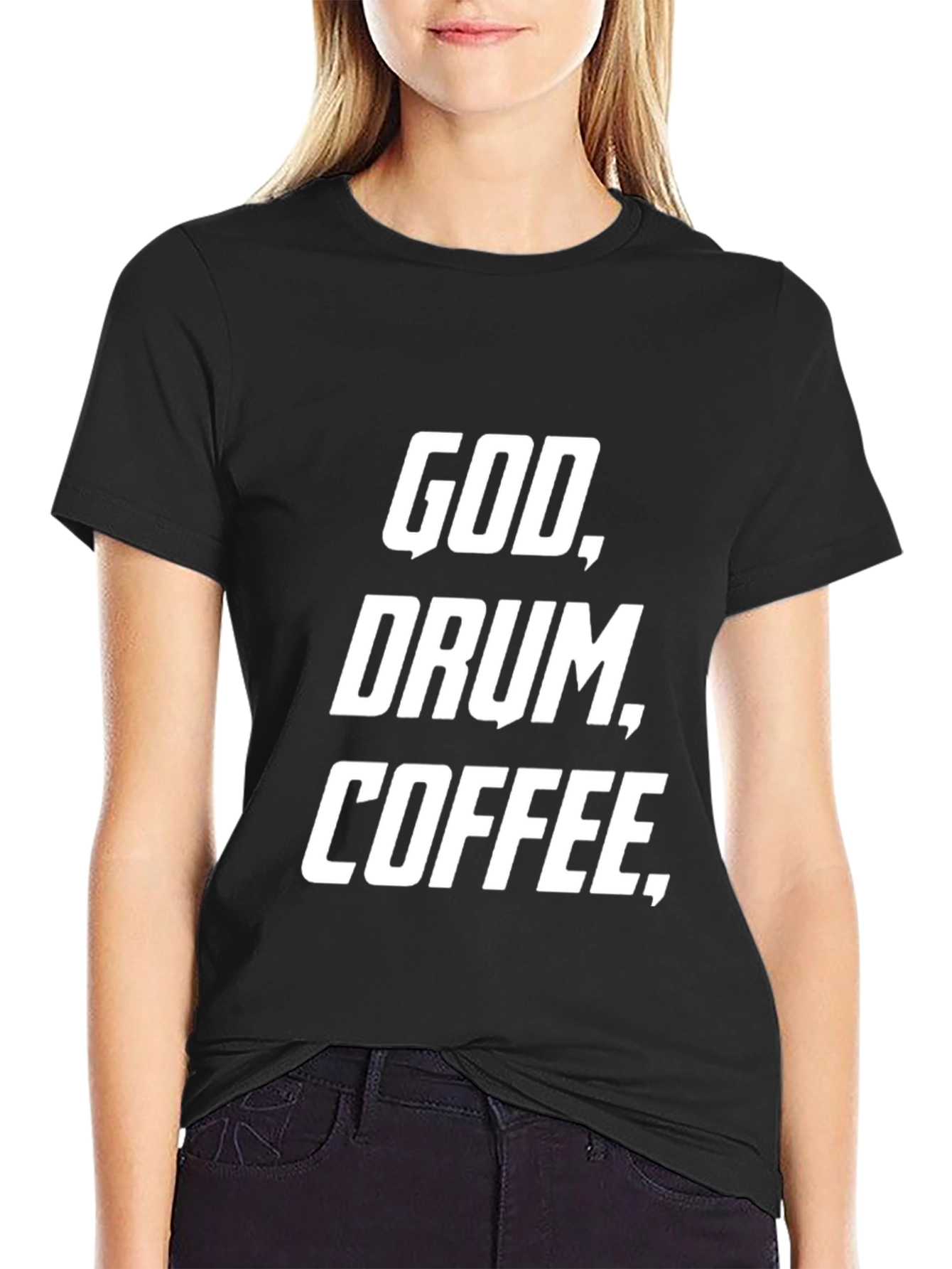 God Drum Coffee Black Graphic Tee