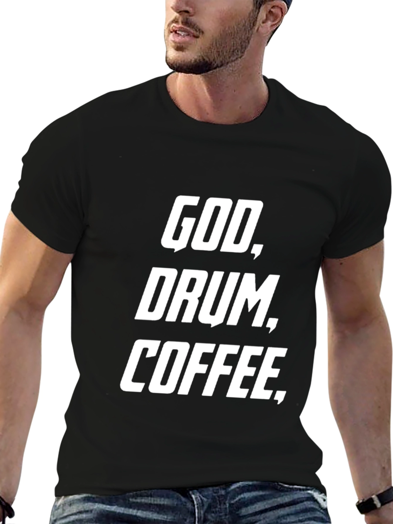 God Drum Coffee Black Graphic Tee