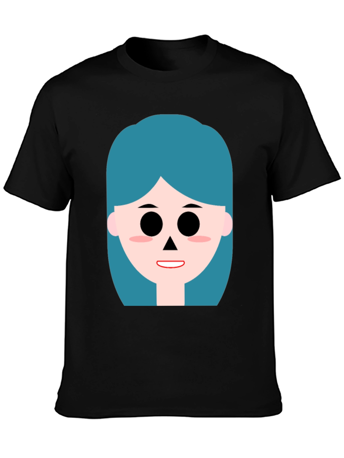 Cartoon Girl Graphic Black T-Shirt