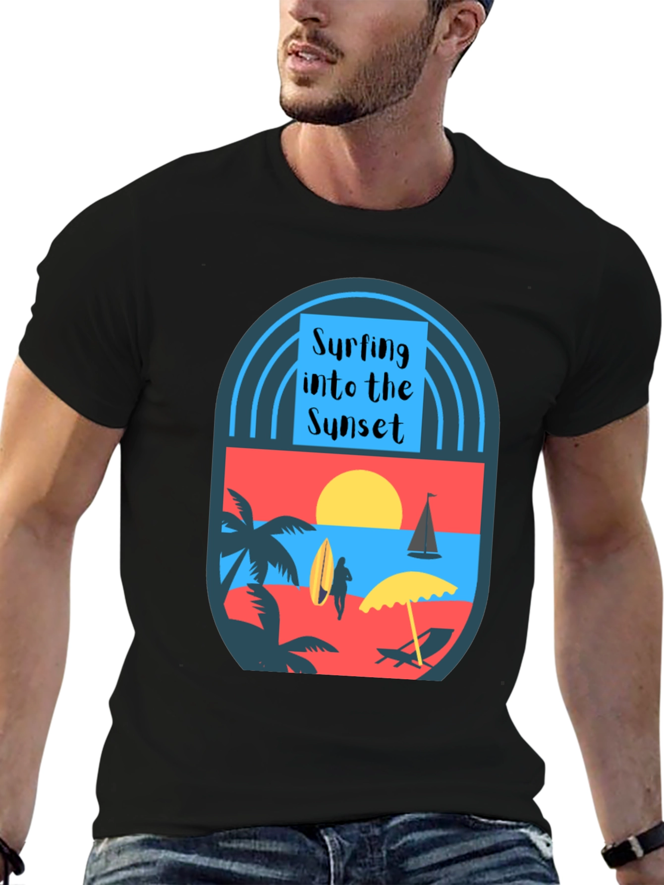 Surfing Into the Sunset Graphic Tee