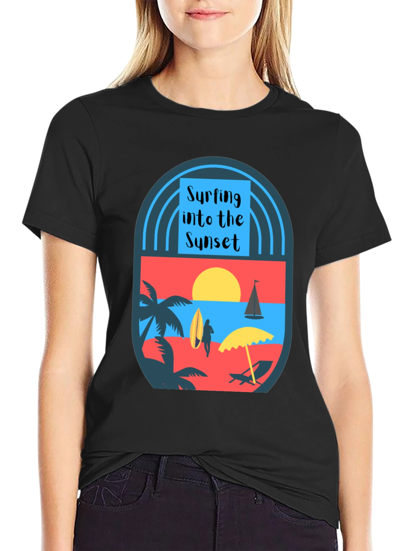 Surfing Into the Sunset Graphic Tee