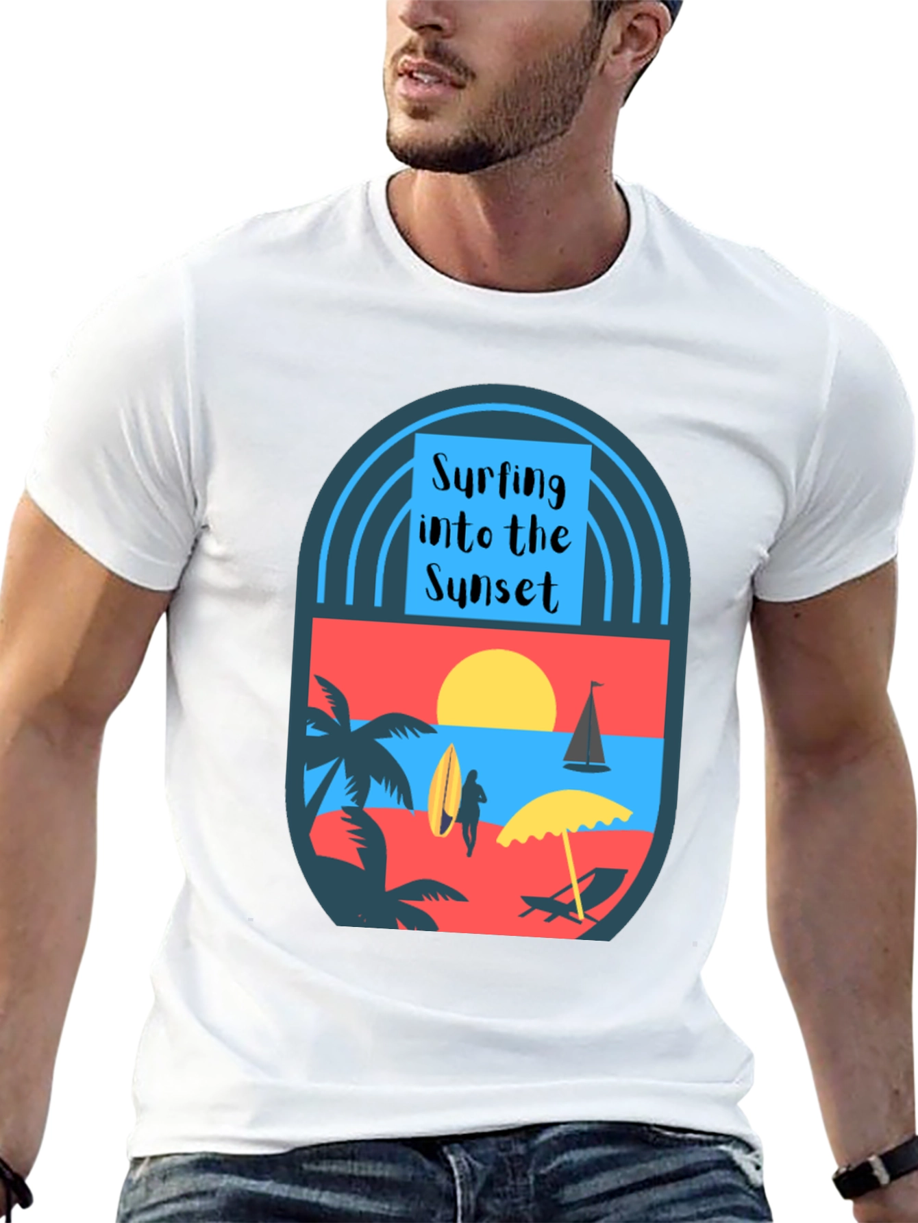 Surfing Into the Sunset Graphic Tee