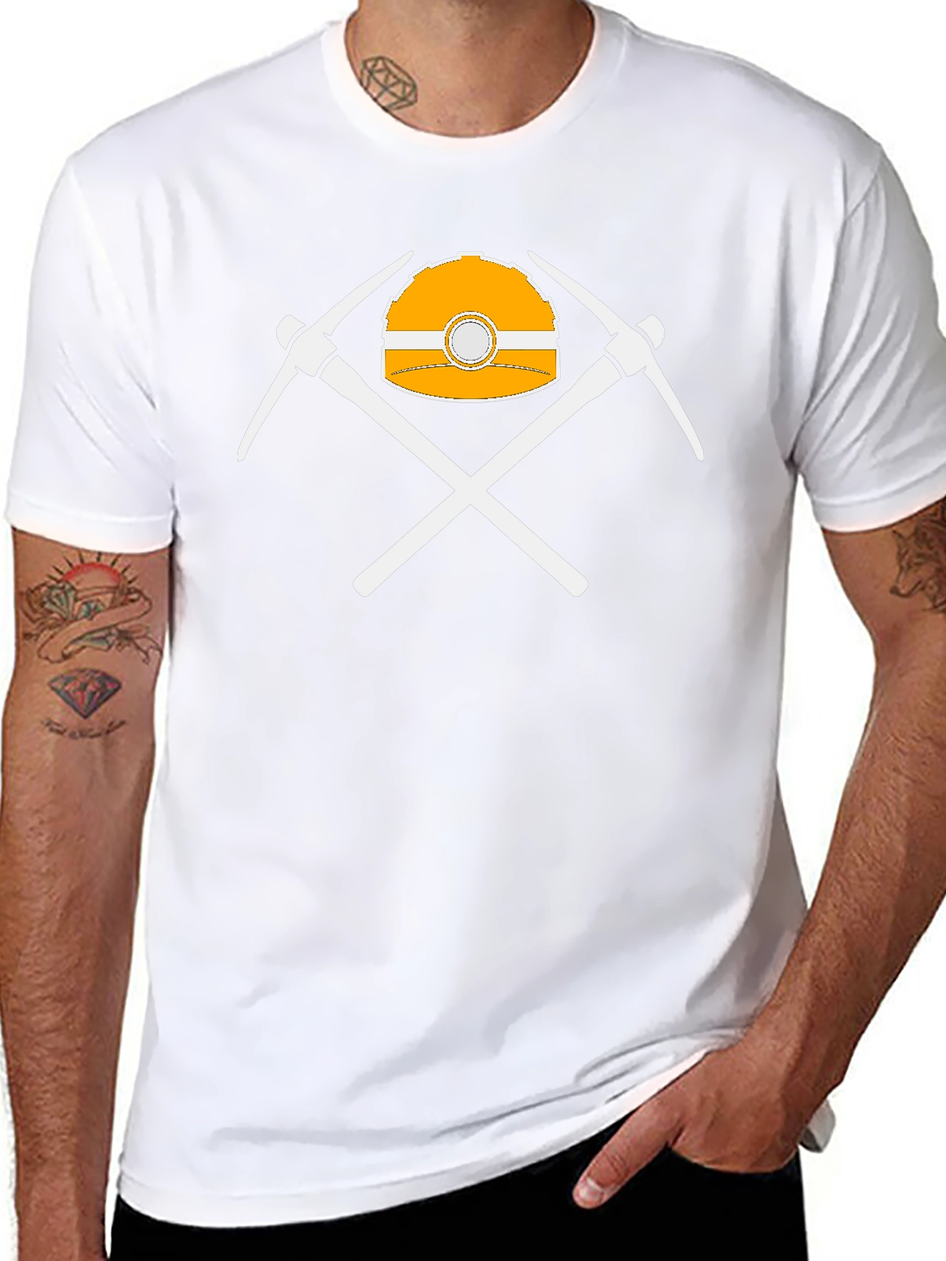 Miners Helmet & Pickaxes Graphic T-Shirt