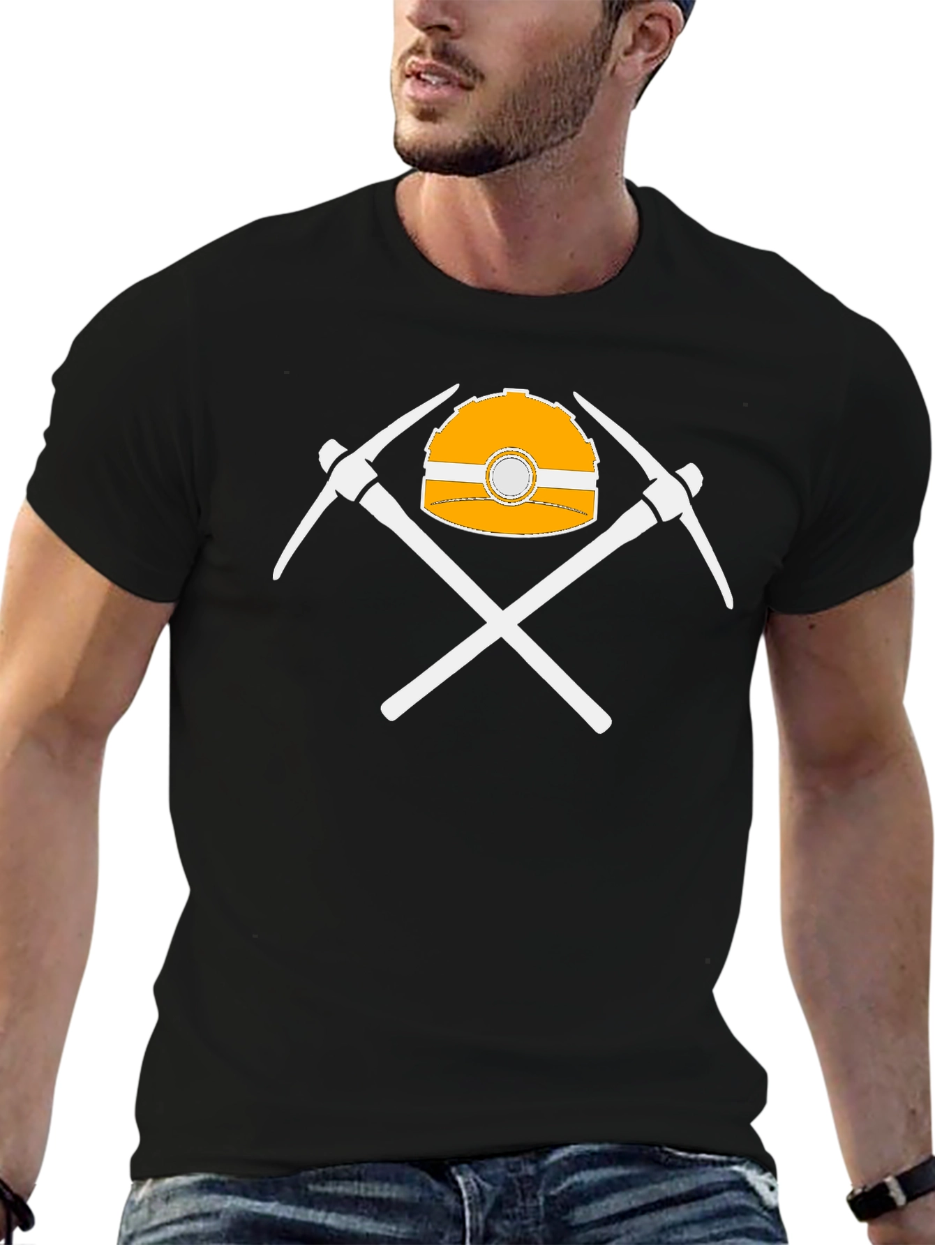 Miners Helmet & Pickaxes Graphic T-Shirt